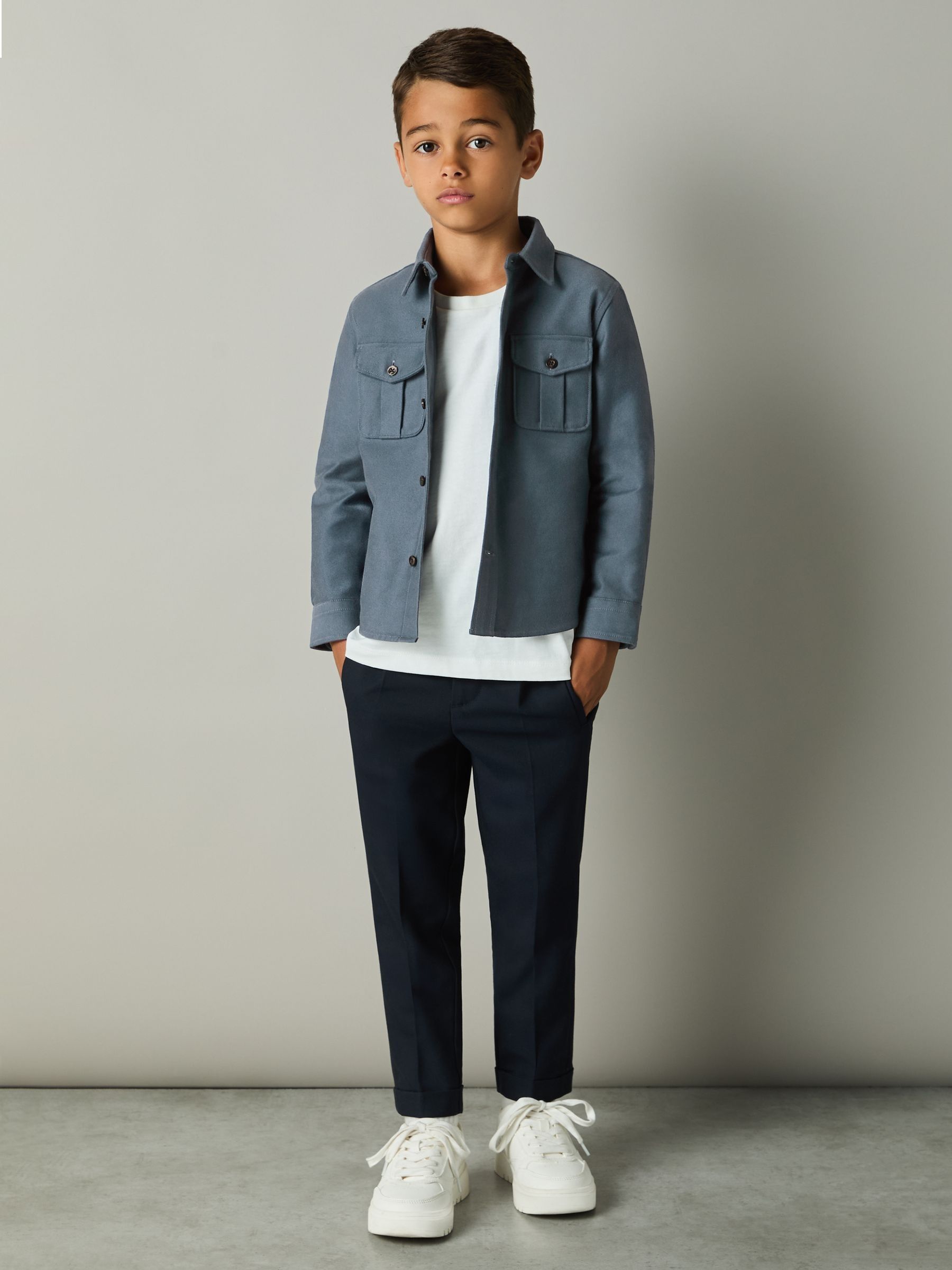 3-9 yrs Brushed 100% Cotton Shirt in Blue - Image 1 of 4