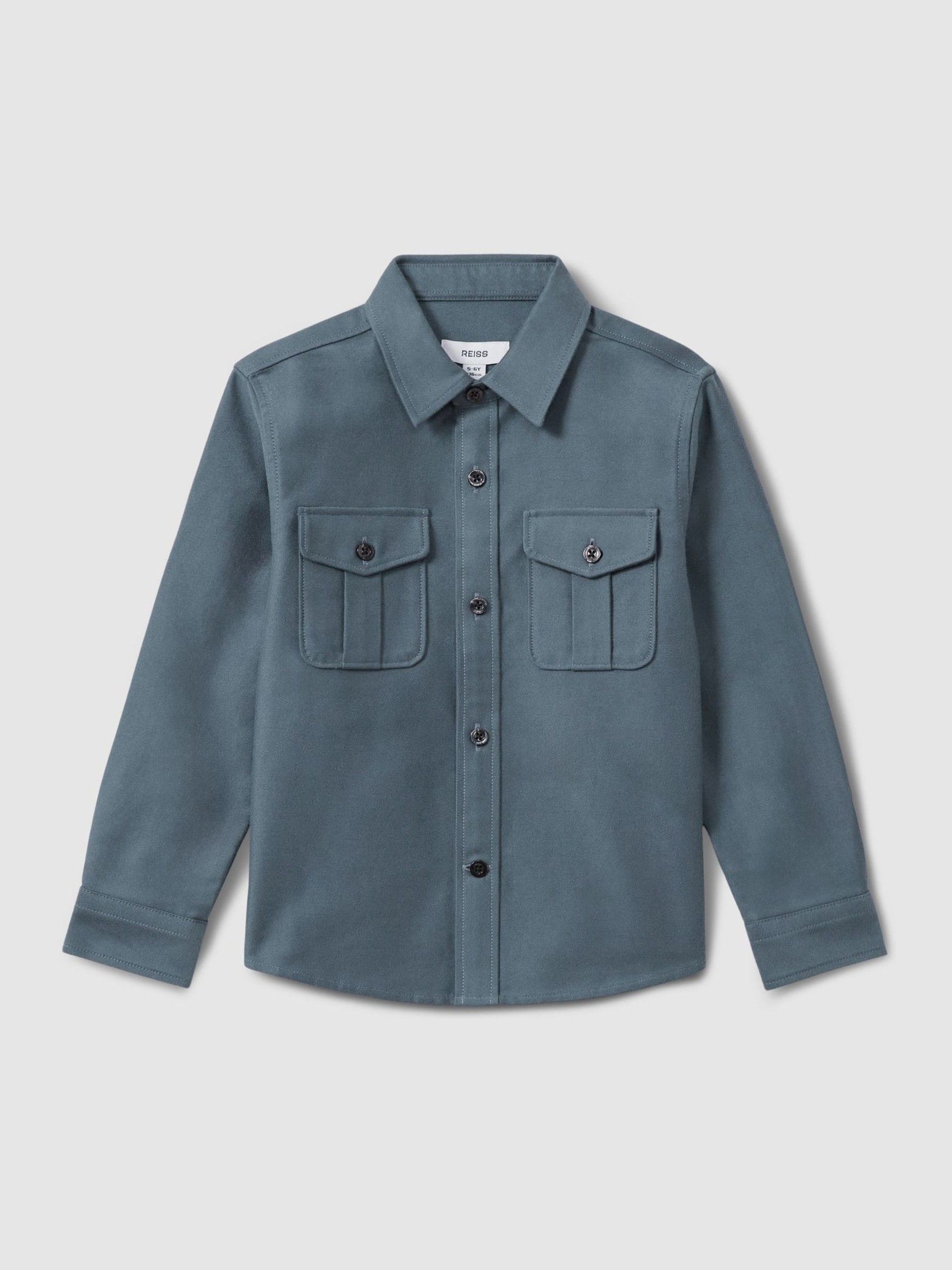 3-9 yrs Brushed 100% Cotton Shirt in Blue - Image 2 of 4