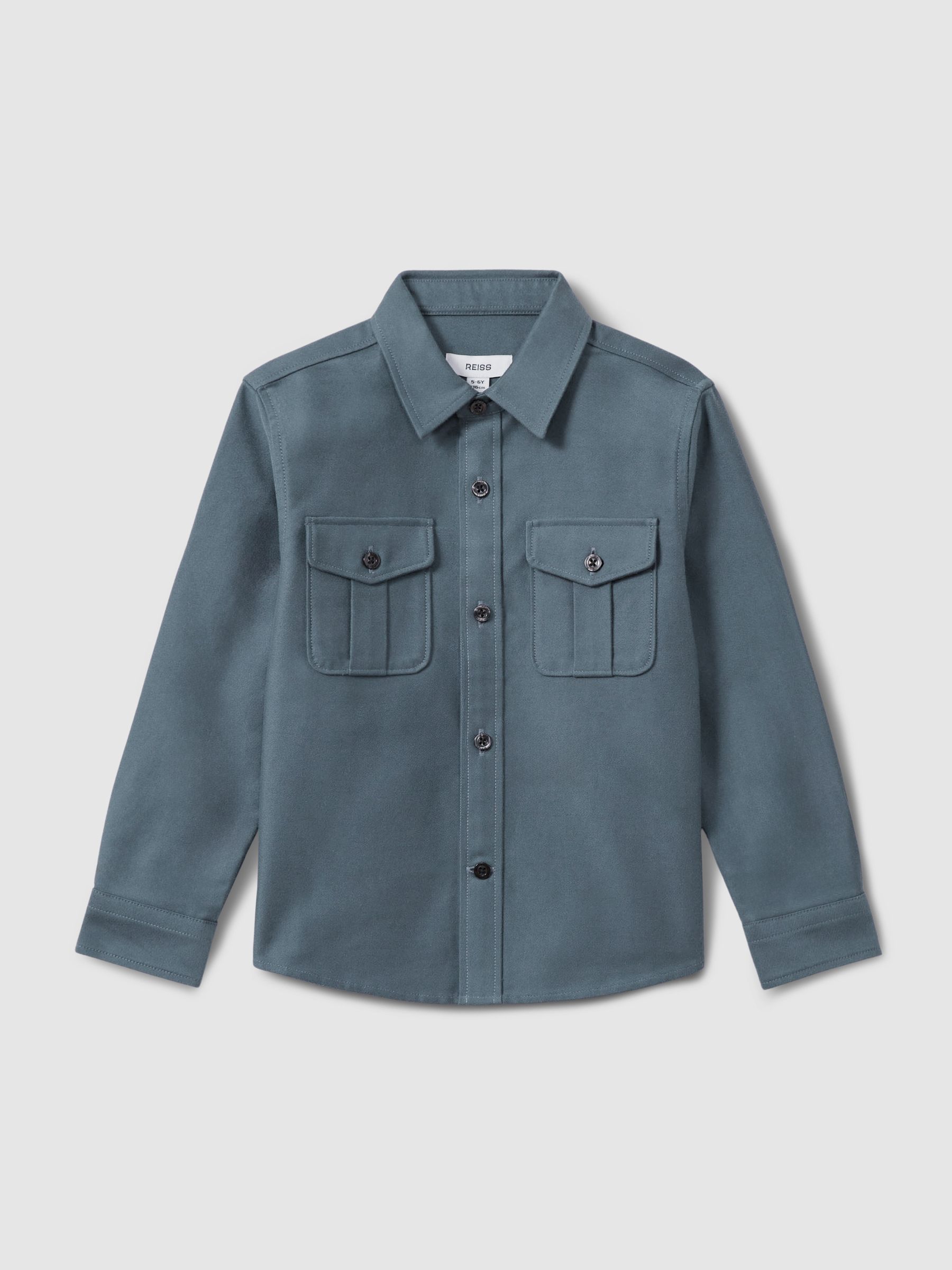 9-13 yrs Brushed 100% Cotton Shirt in Blue - Image 2 of 4