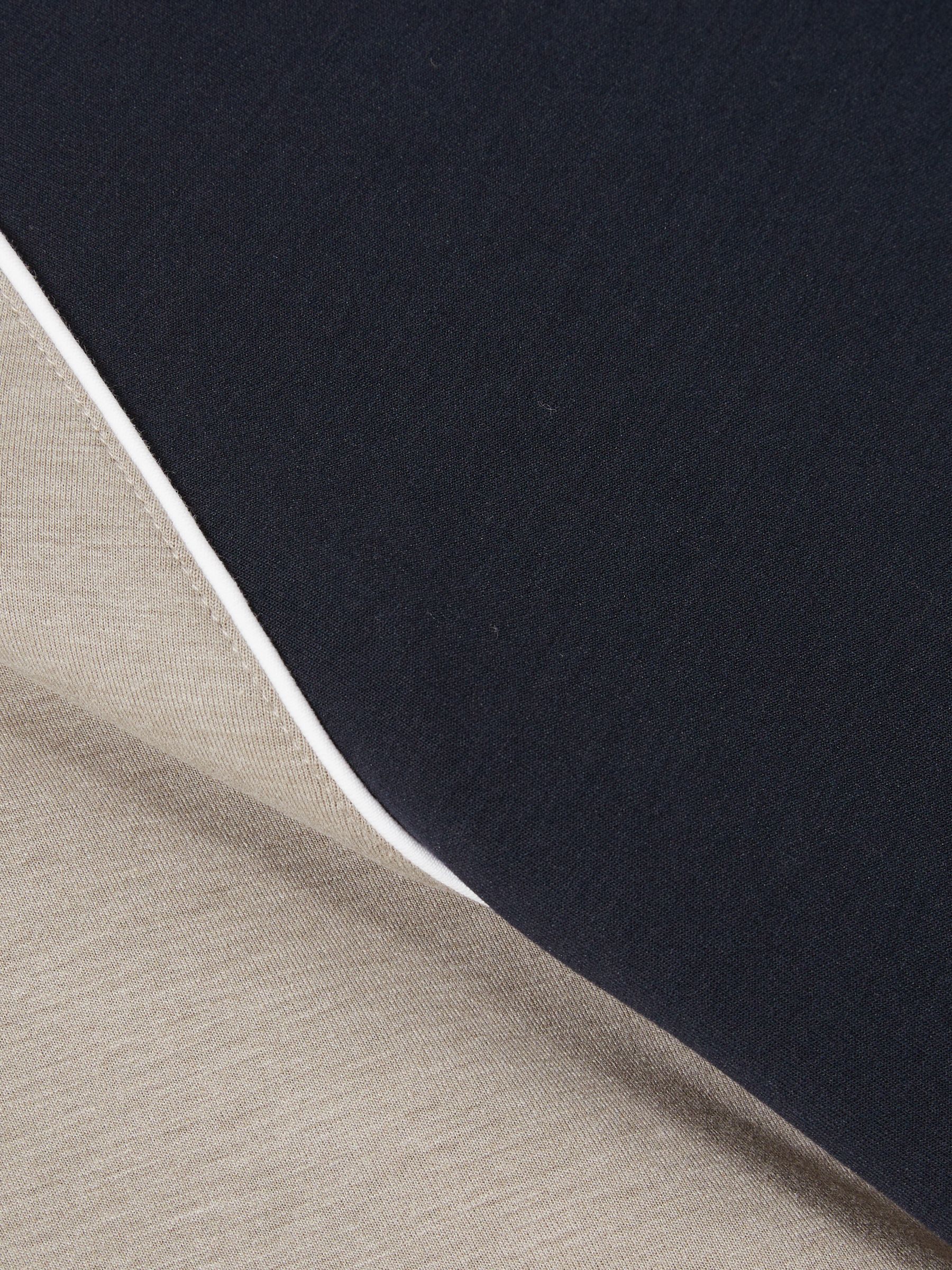 Interlock-Jersey Colour-Block T-Shirt in Navy/Taupe - Image 6 of 6