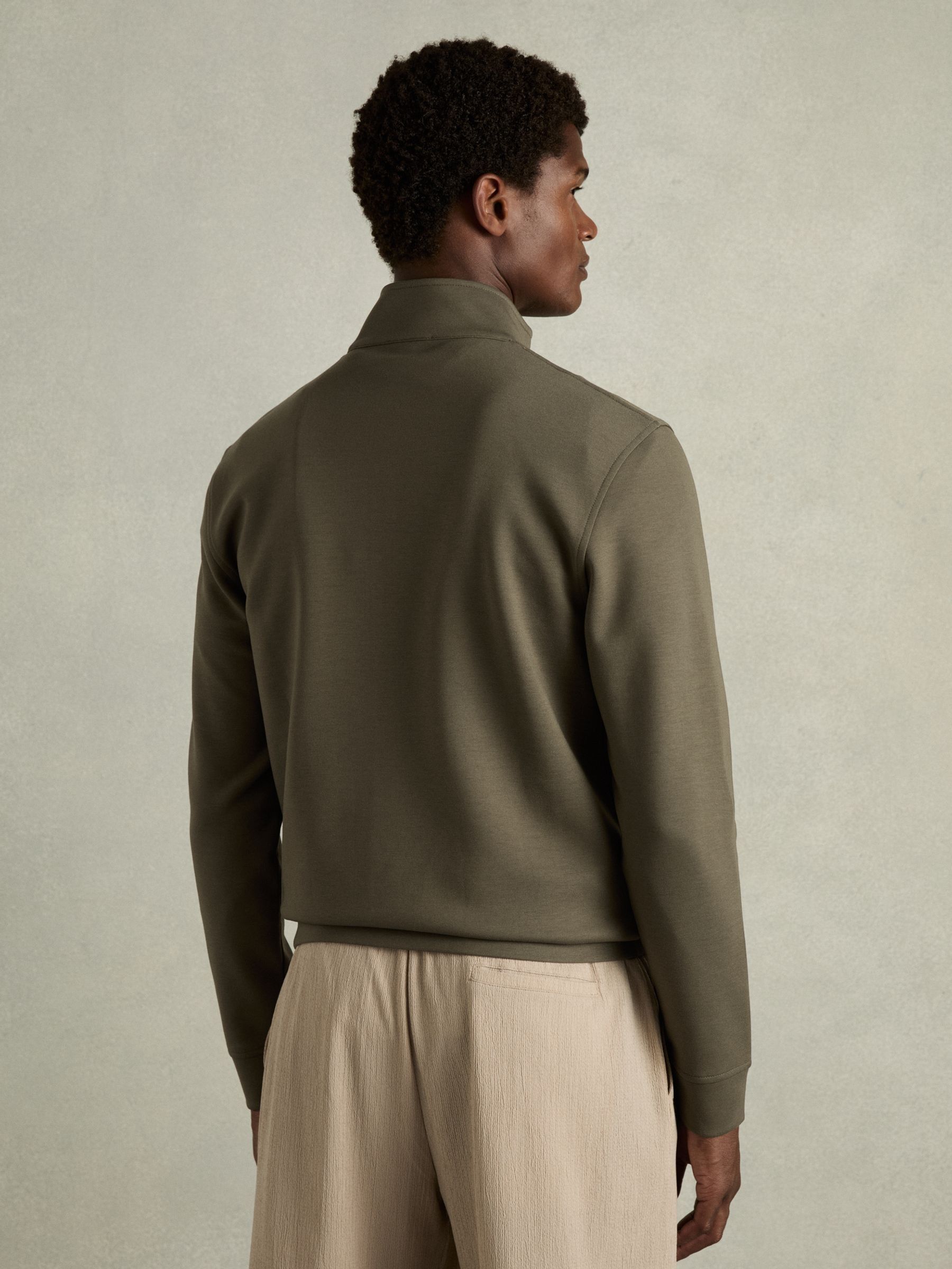 Zipped Interlock-Jersey Jacket in Sage Green - Image 5 of 6