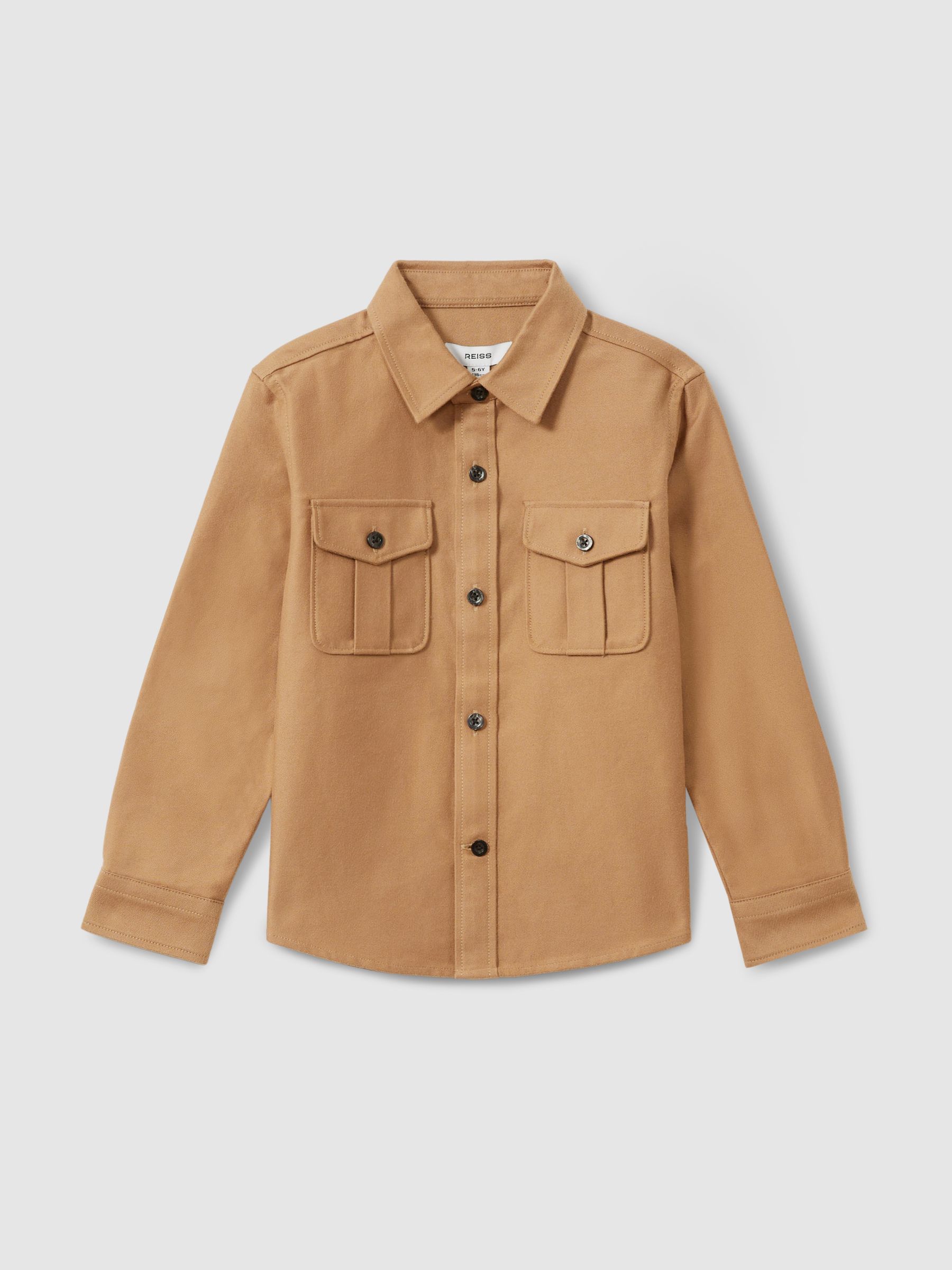 9-13 yrs Brushed 100% Cotton Shirt in Camel - Image 2 of 4