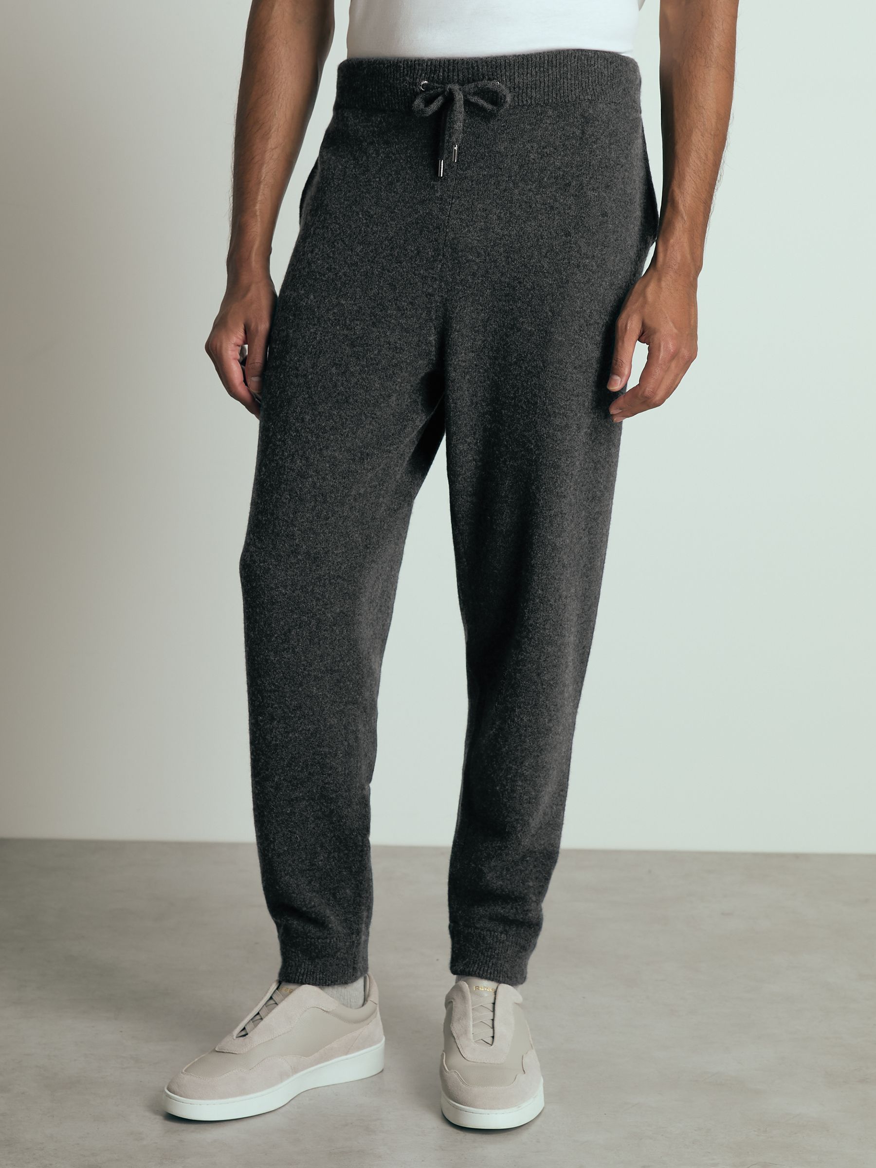 Atelier Cashmere Blend Joggers in Charcoal Melange - Image 3 of 5