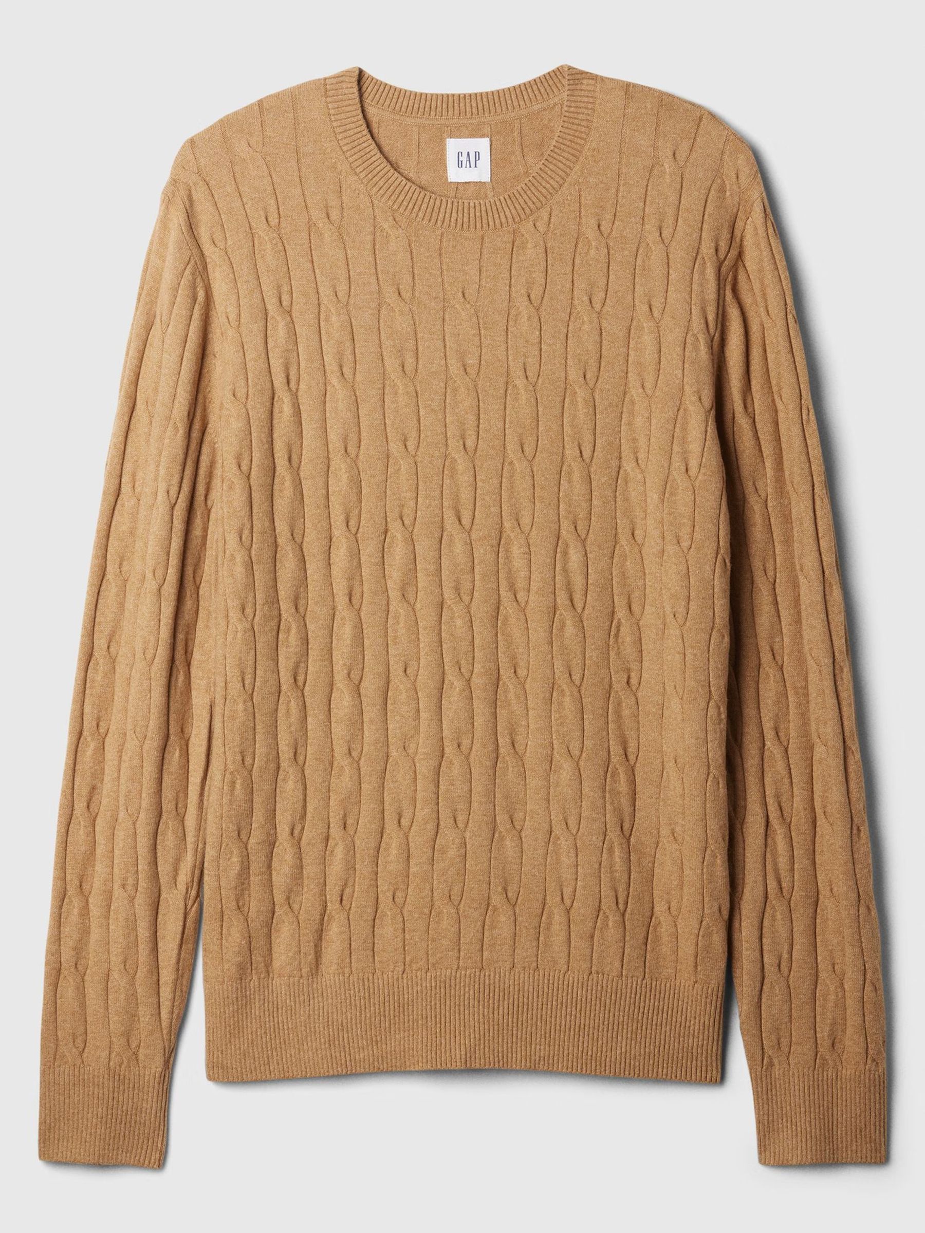 Beige CashSoft Cable Knit Crew Neck Jumper - Image 4 of 4