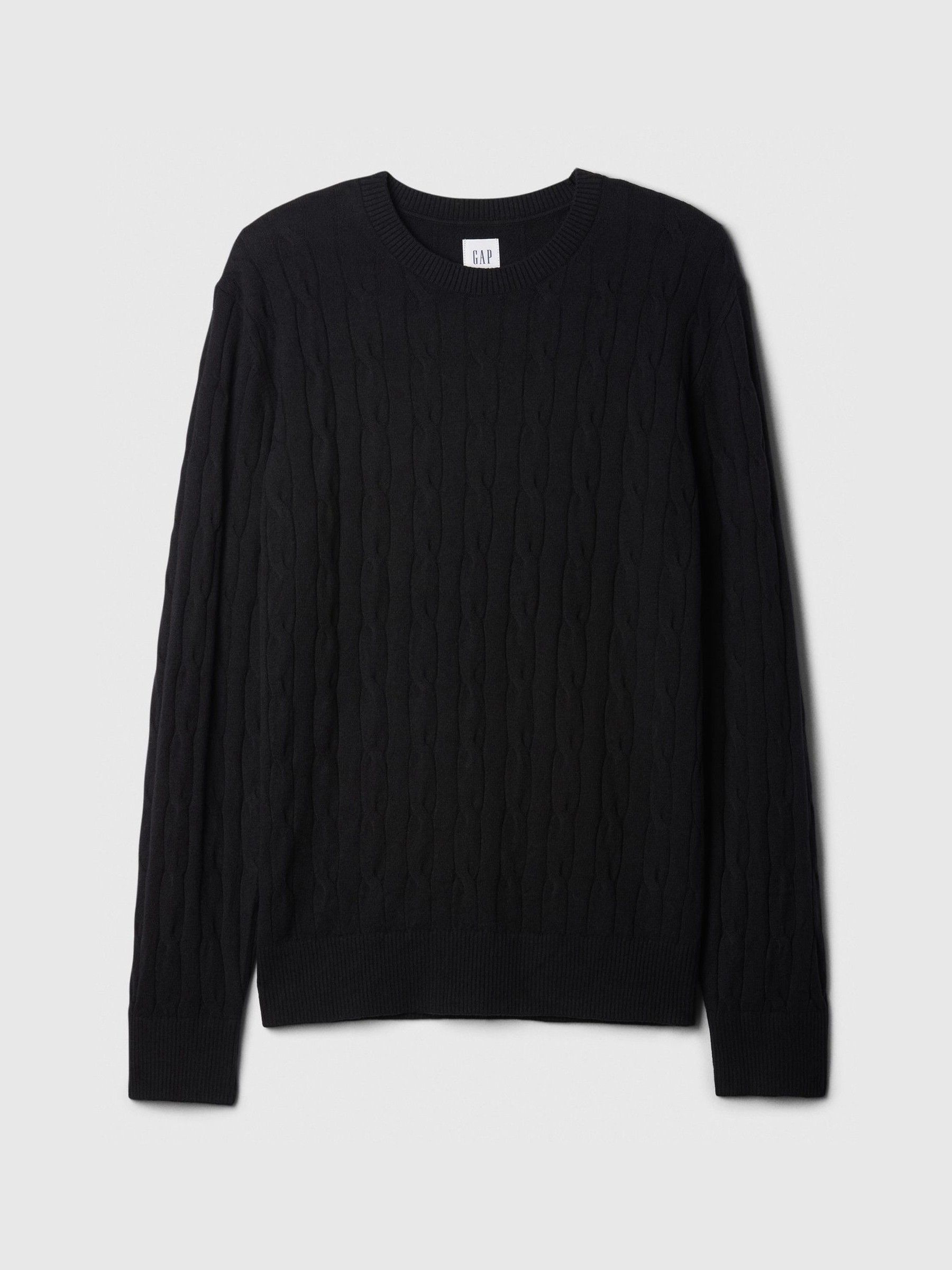 Black CashSoft Cable Knit Crew Neck Jumper - Image 4 of 4