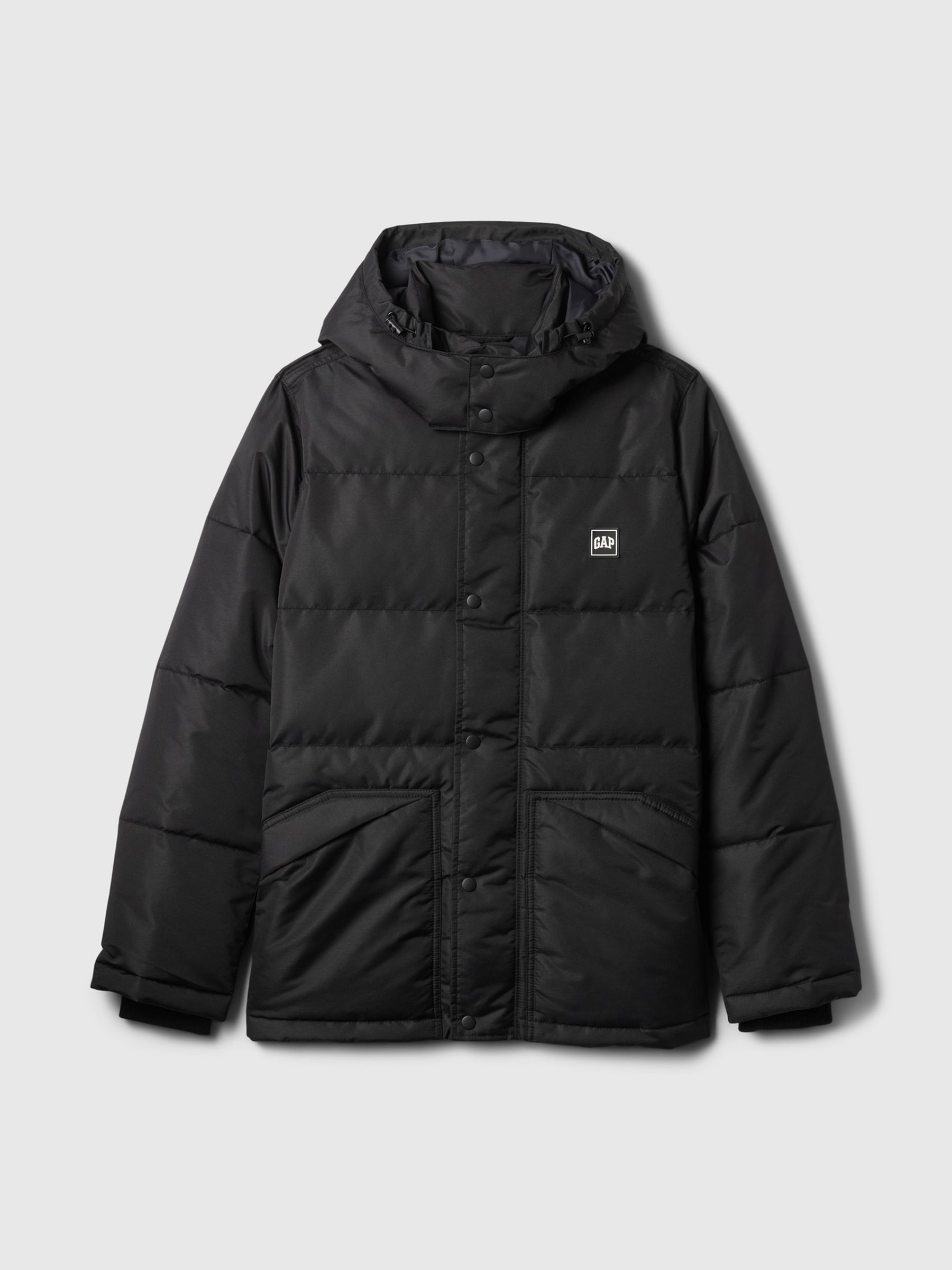 Black Heavyweight Logo Hooded Puffer Coat - Image 5 of 6
