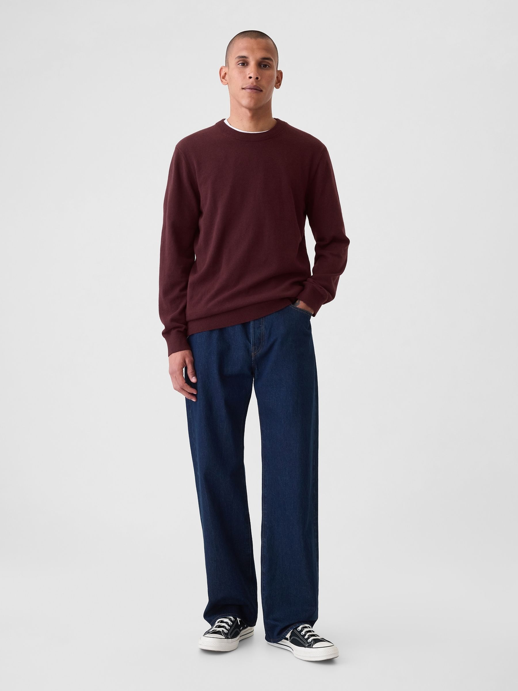 Burgundy Red CashSoft Crew Neck Jumper - Image 3 of 5