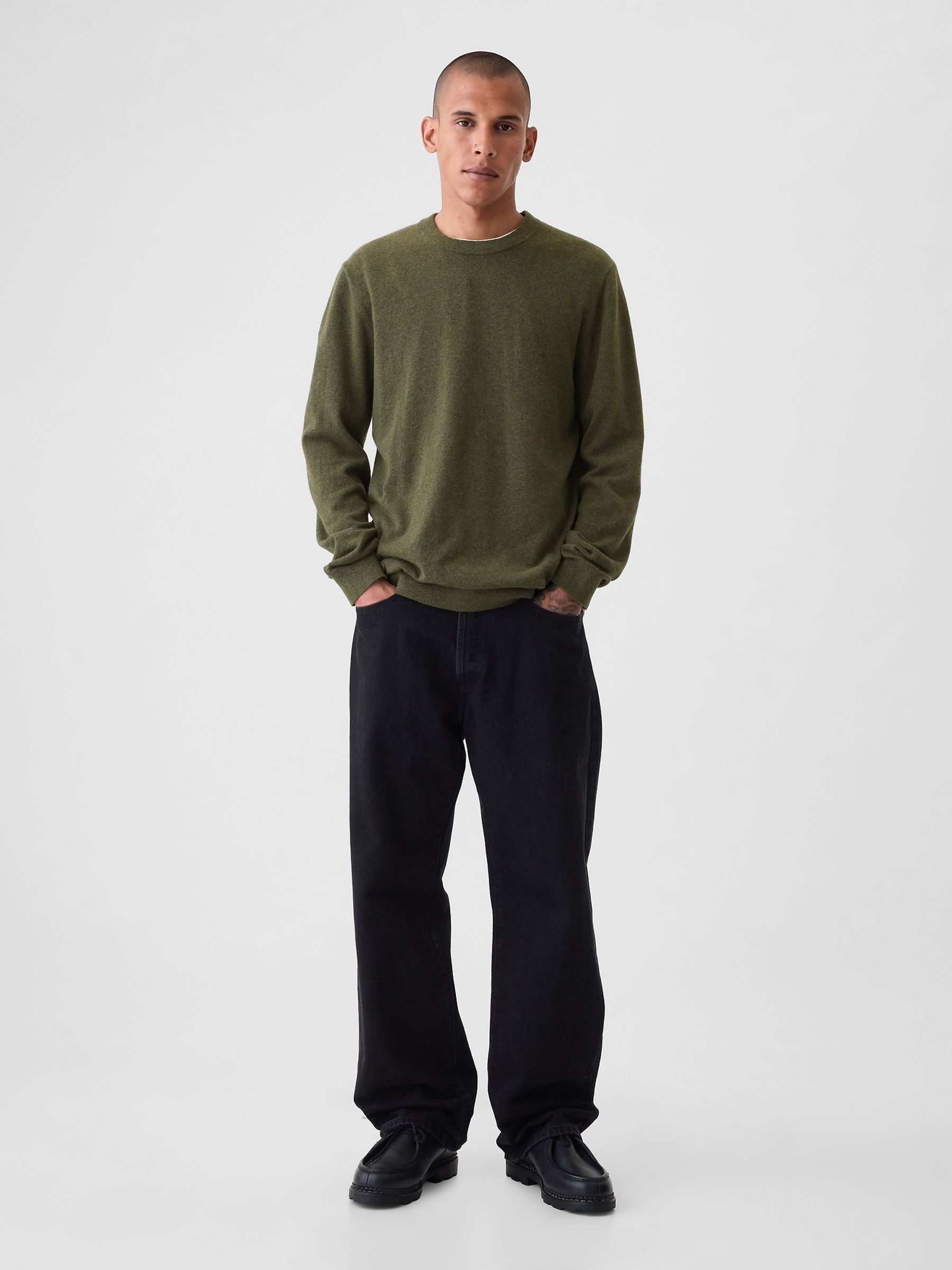 Green CashSoft Crew Neck Jumper - Image 3 of 5