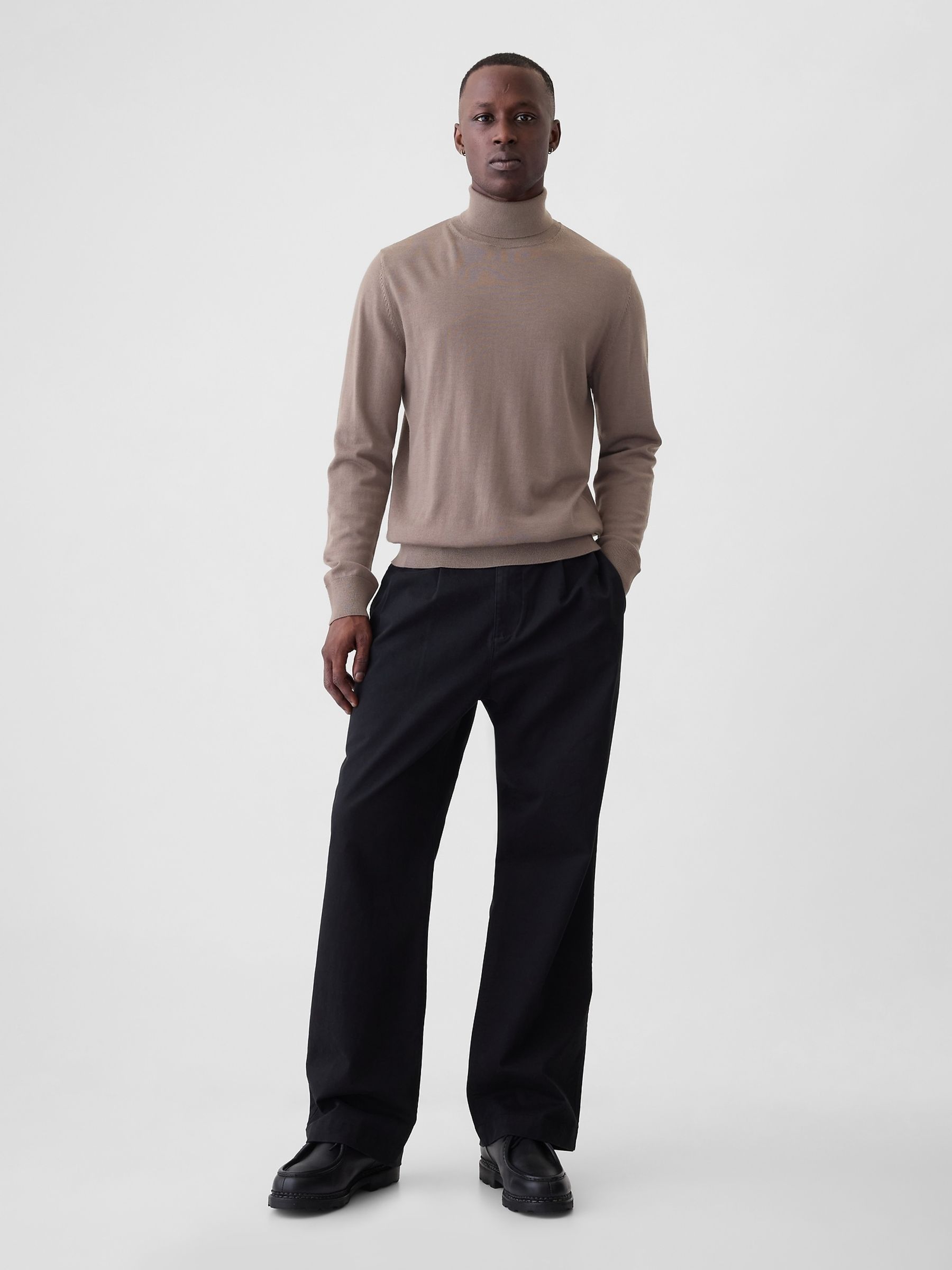Brown Merino Turtle Neck Jumper - Image 3 of 5