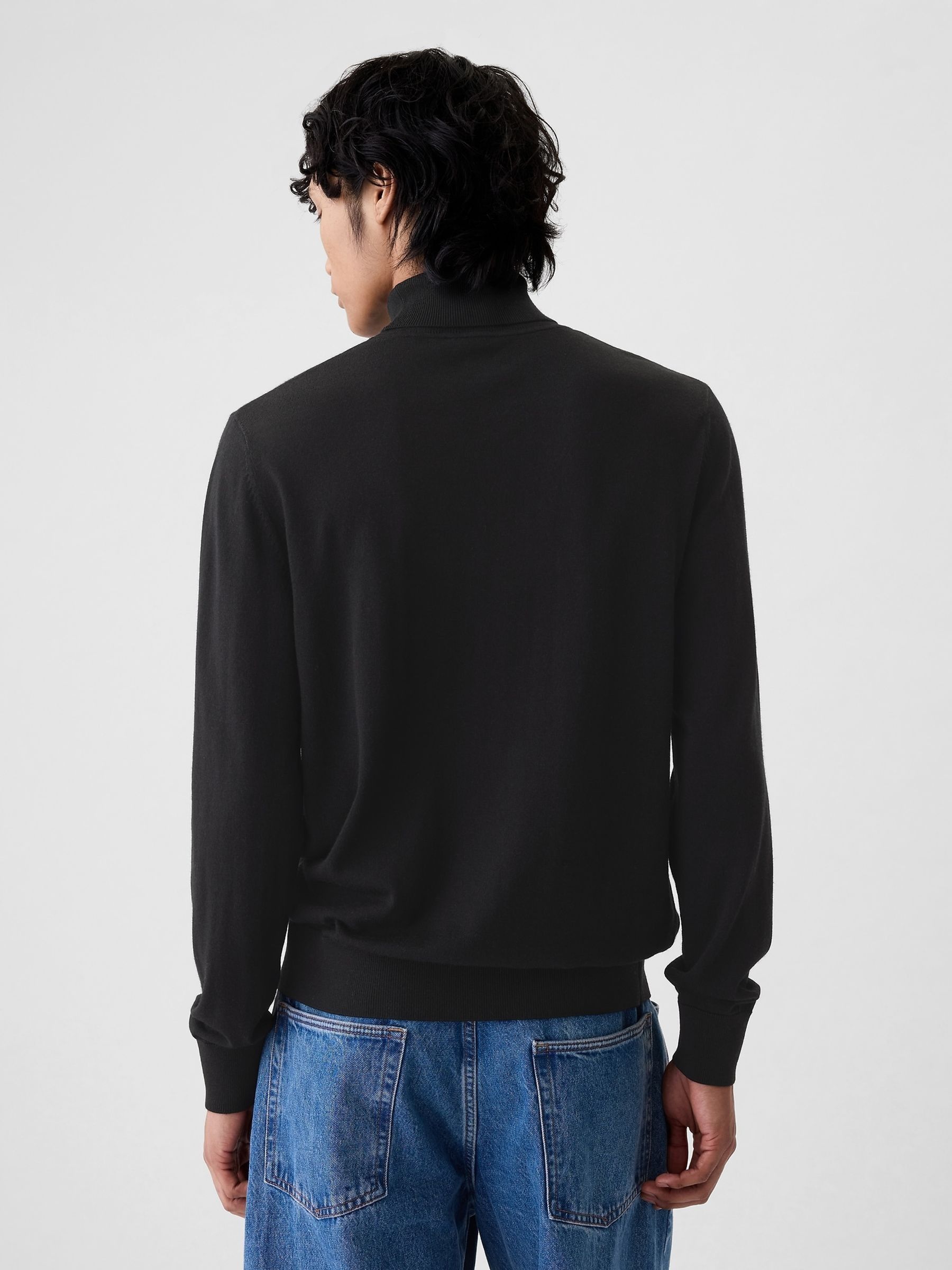 Black Merino Turtle Neck Jumper - Image 2 of 5