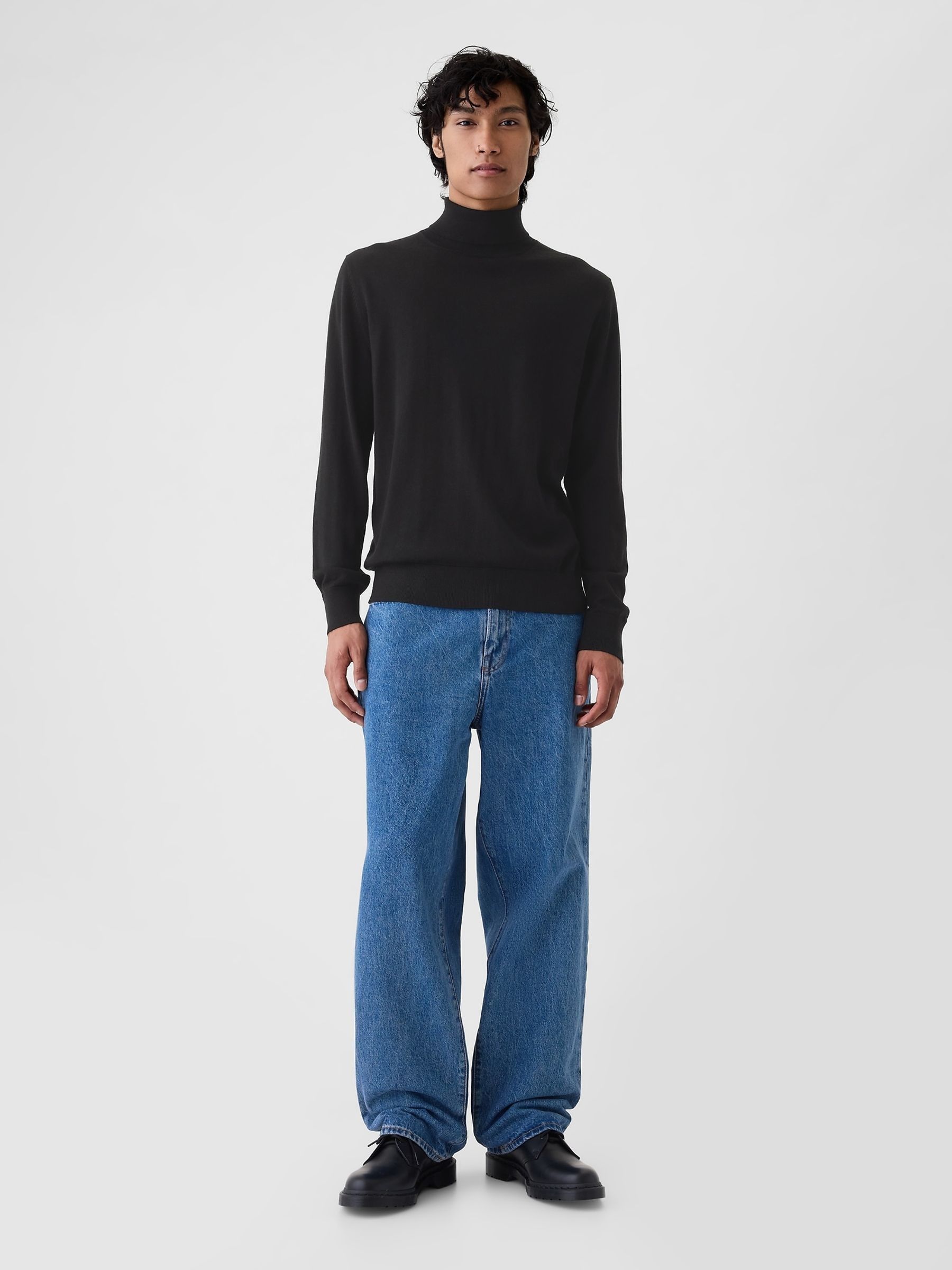 Black Merino Turtle Neck Jumper - Image 3 of 5