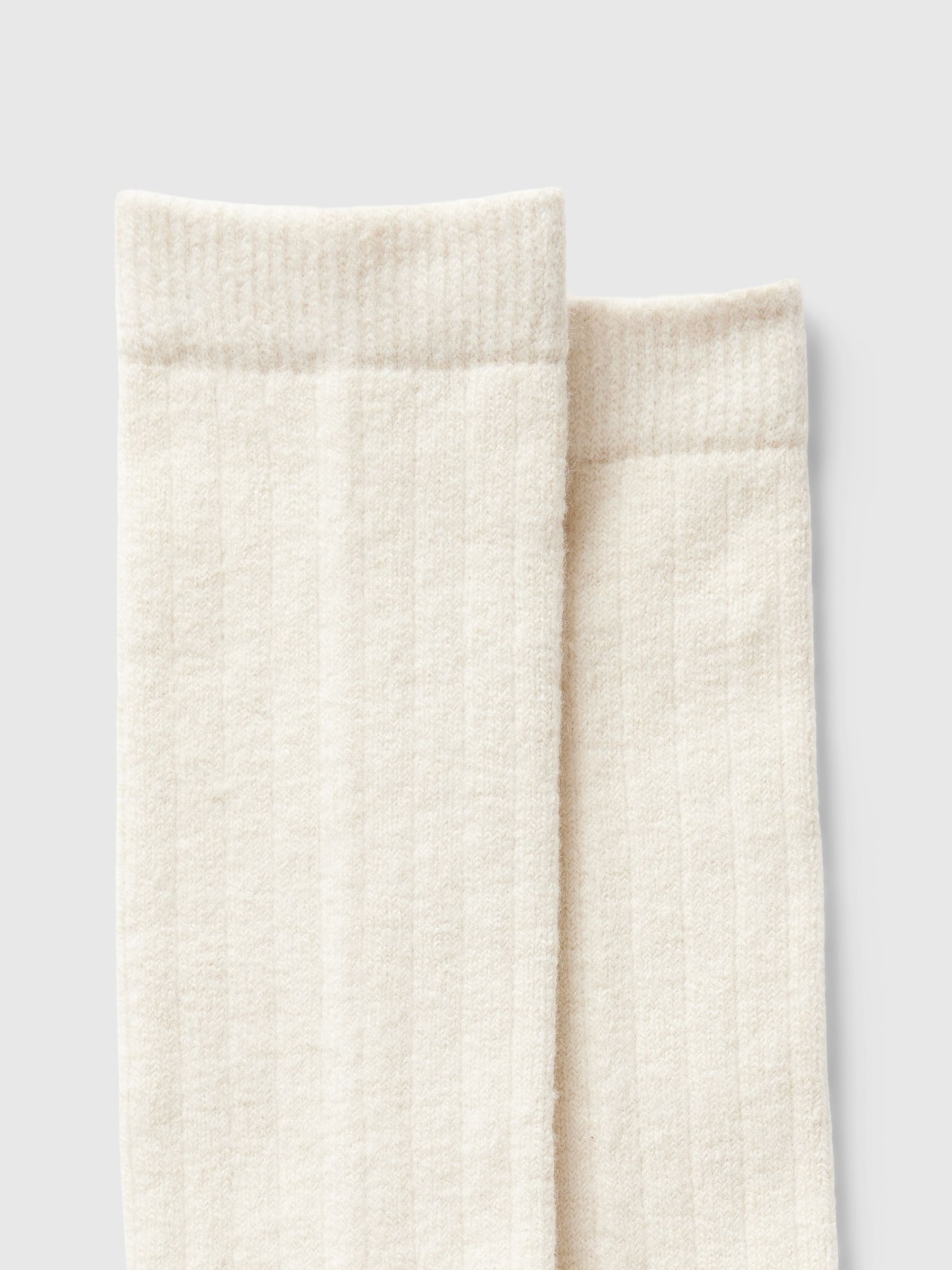Cream Adults CashSoft Crew Socks - Image 2 of 2