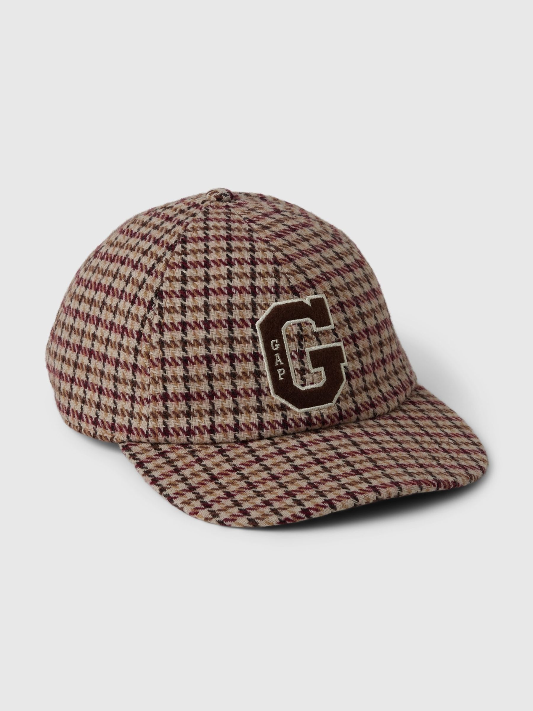 Brown Adults Houndstooth Logo Baseball Hat - Image 1 of 1
