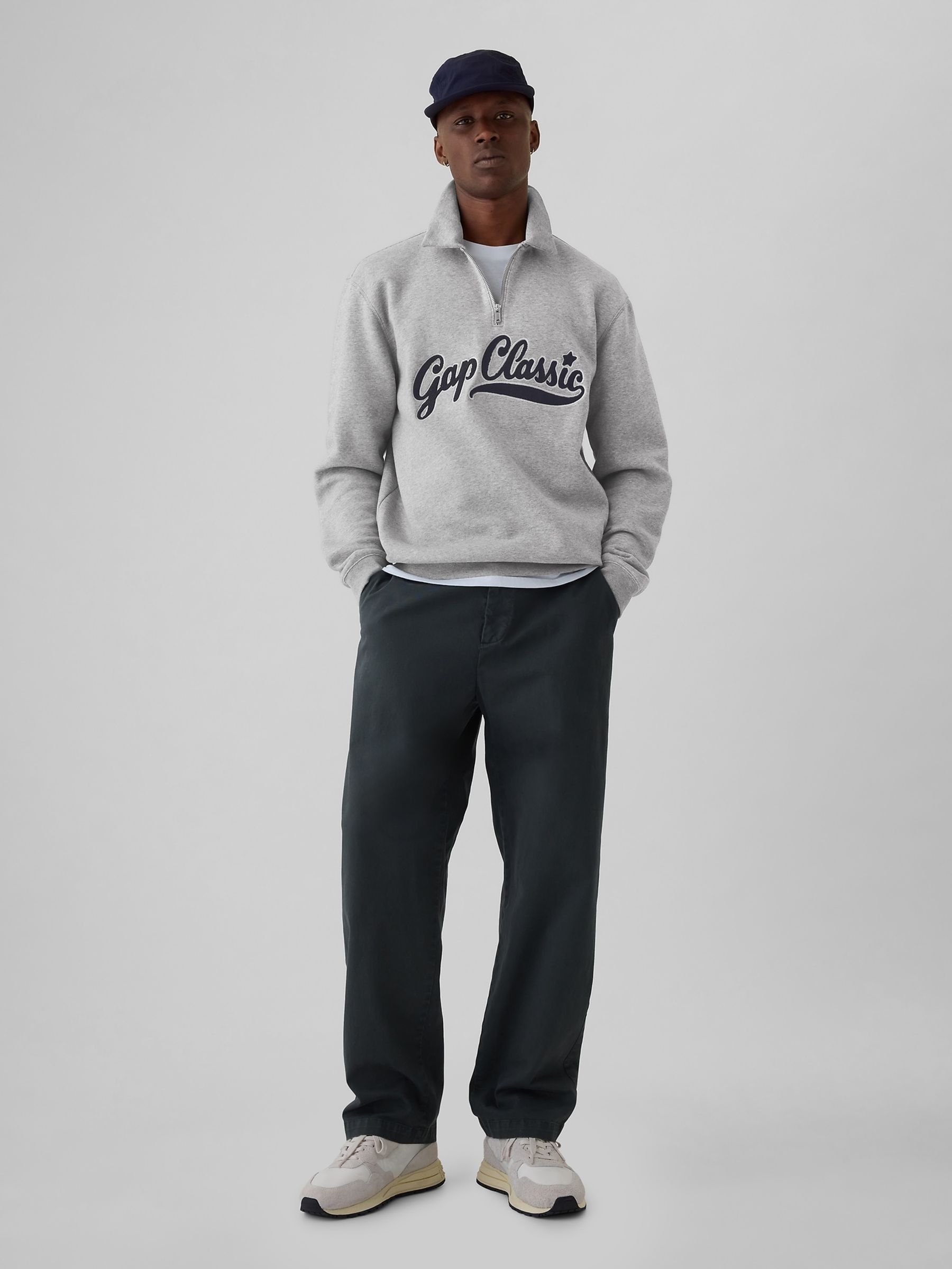 Grey Logo Vintage Oversized Quarter-Zip Sweatshirt - Image 3 of 5