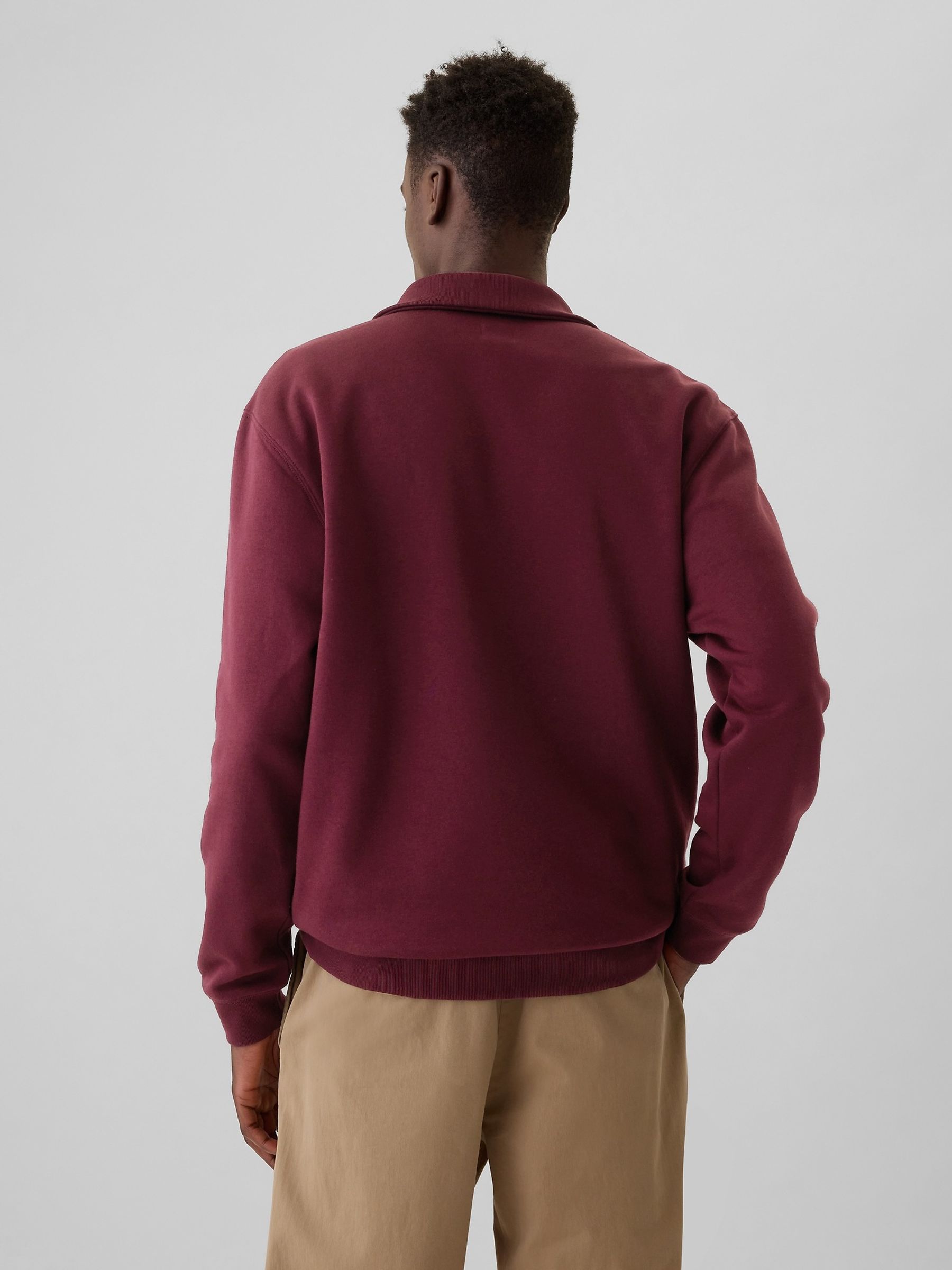 Burgundy Red Vintage Soft Logo Quarter Zip Jumper - Image 2 of 5