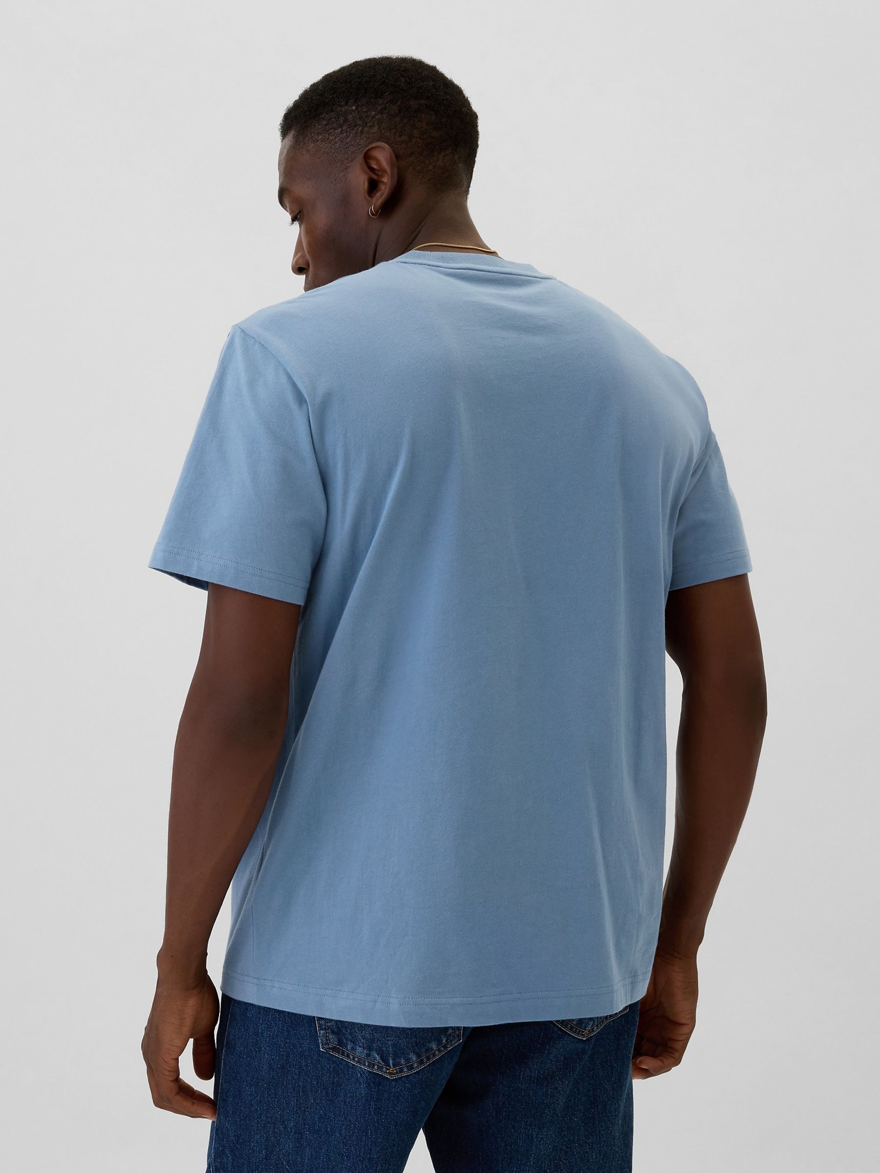 Blue Original Pocket 100% Cotton Crew Neck Short Sleeve T-Shirt - Image 2 of 4