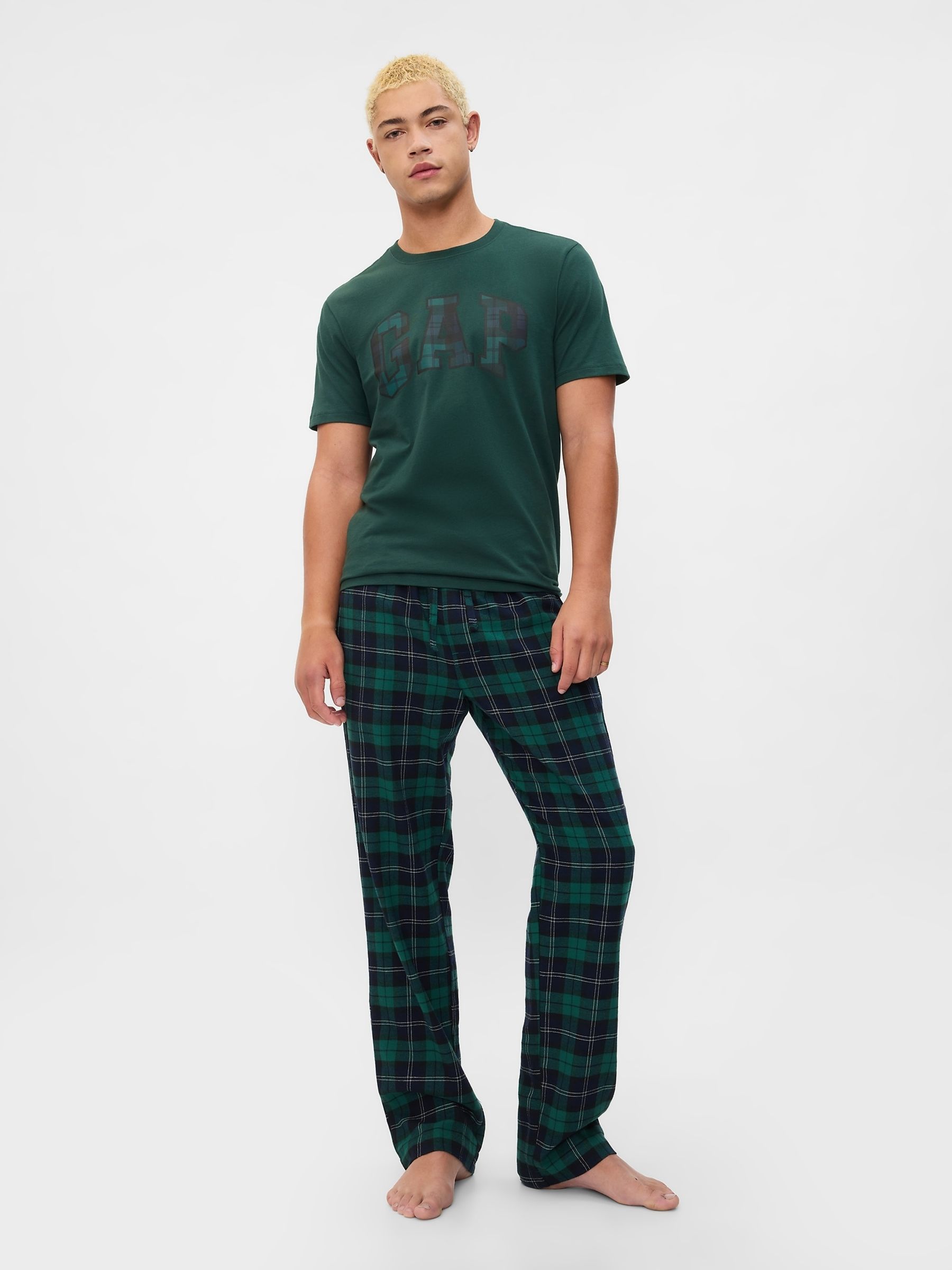 Green Matching Family Christmas Flannel Pyjama Bottoms - Image 3 of 4