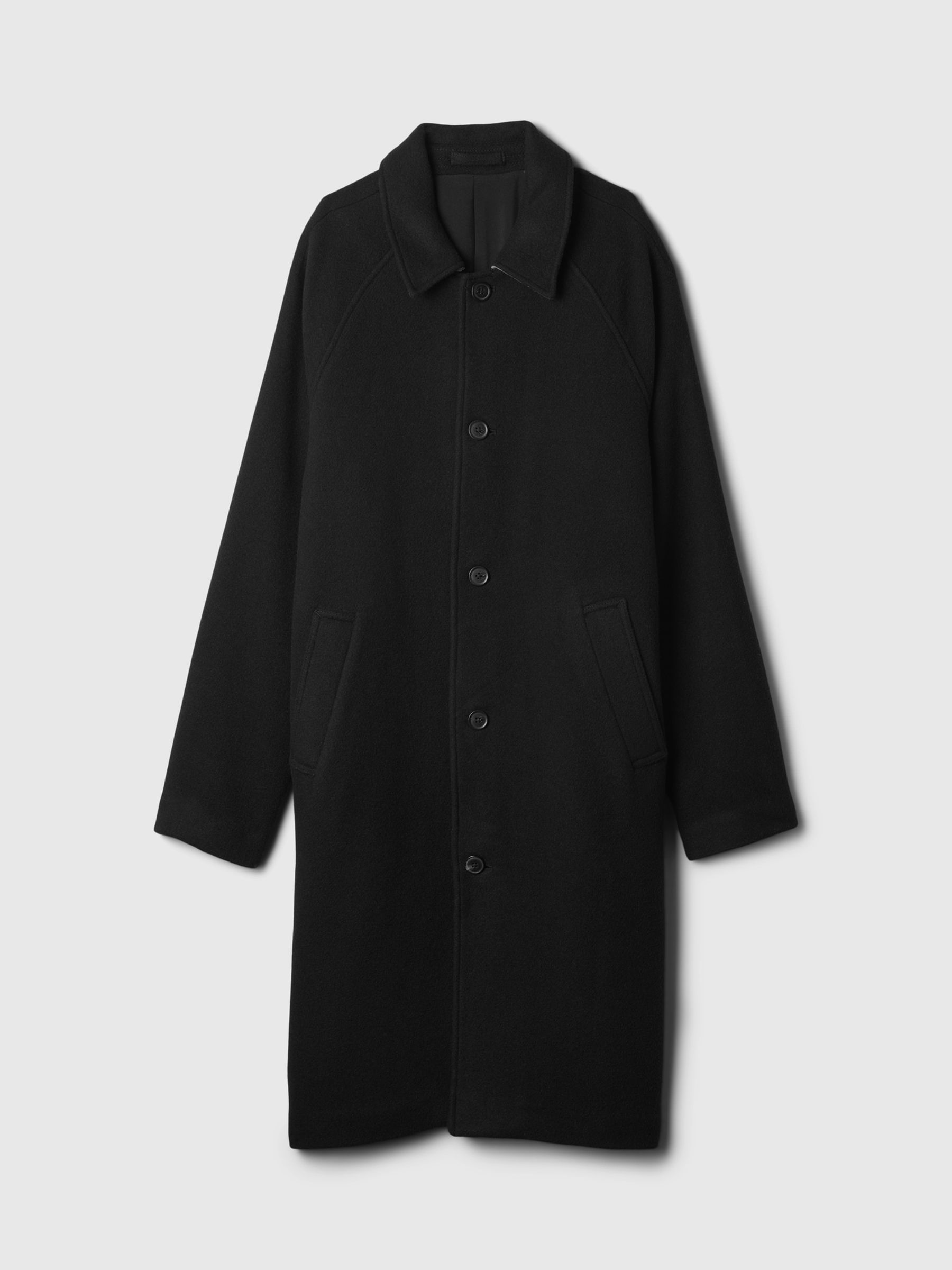 Black Oversized Wool-Blend Coat | Gap