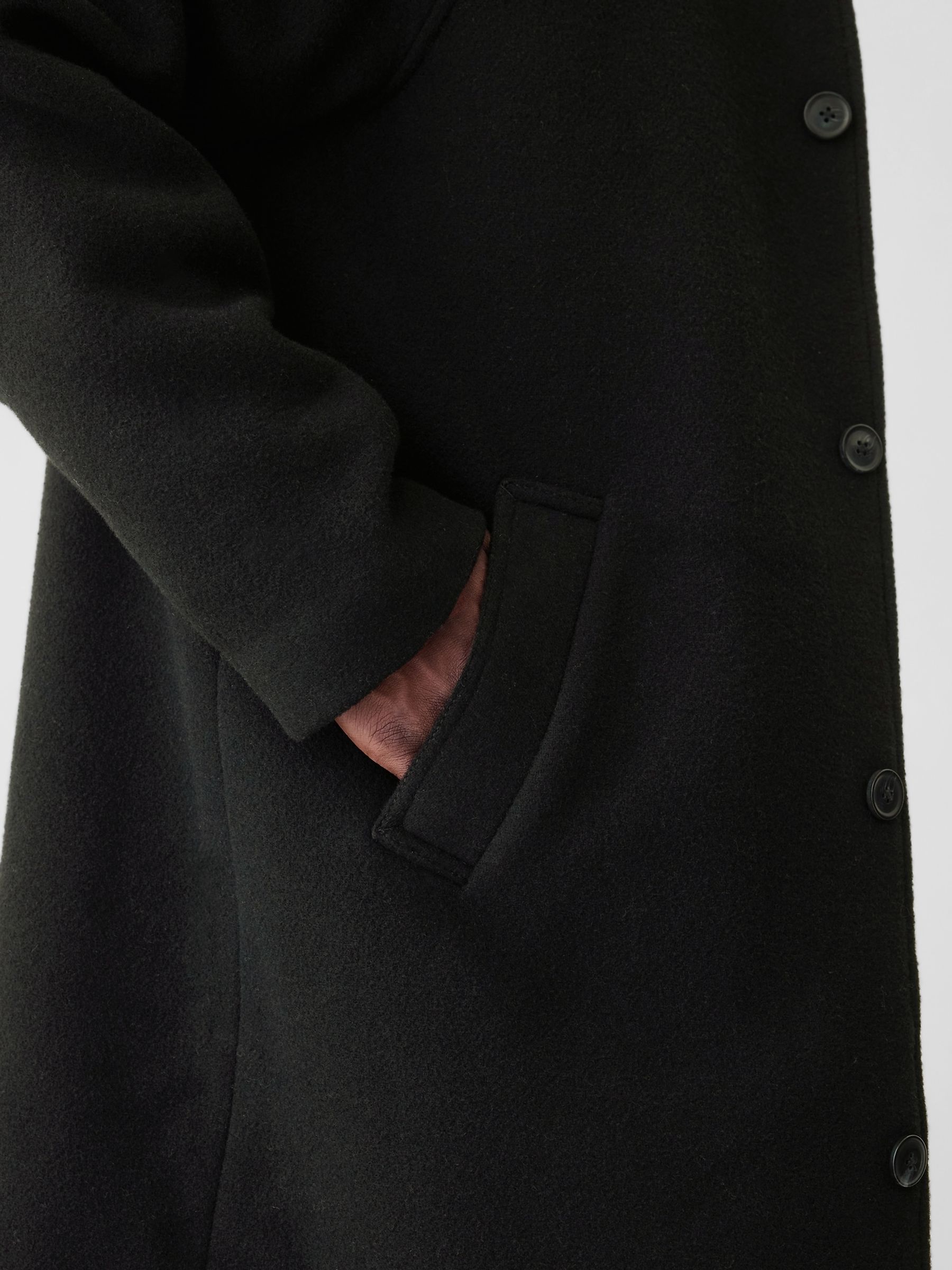 Black Oversized Wool-Blend Coat - Image 5 of 5