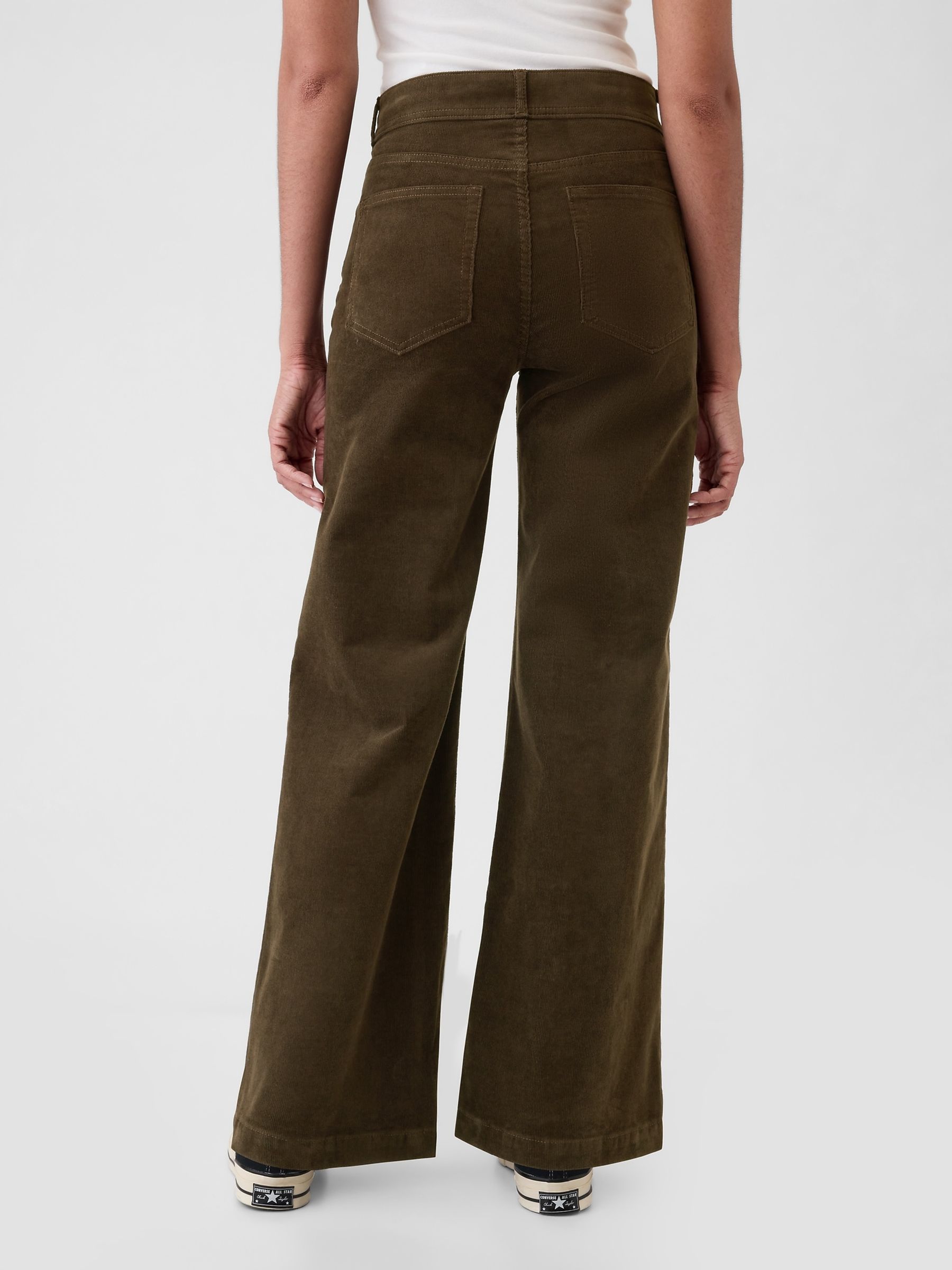 Brown High Waisted Corduroy Stride Wide-Leg Jeans - Image 3 of 8