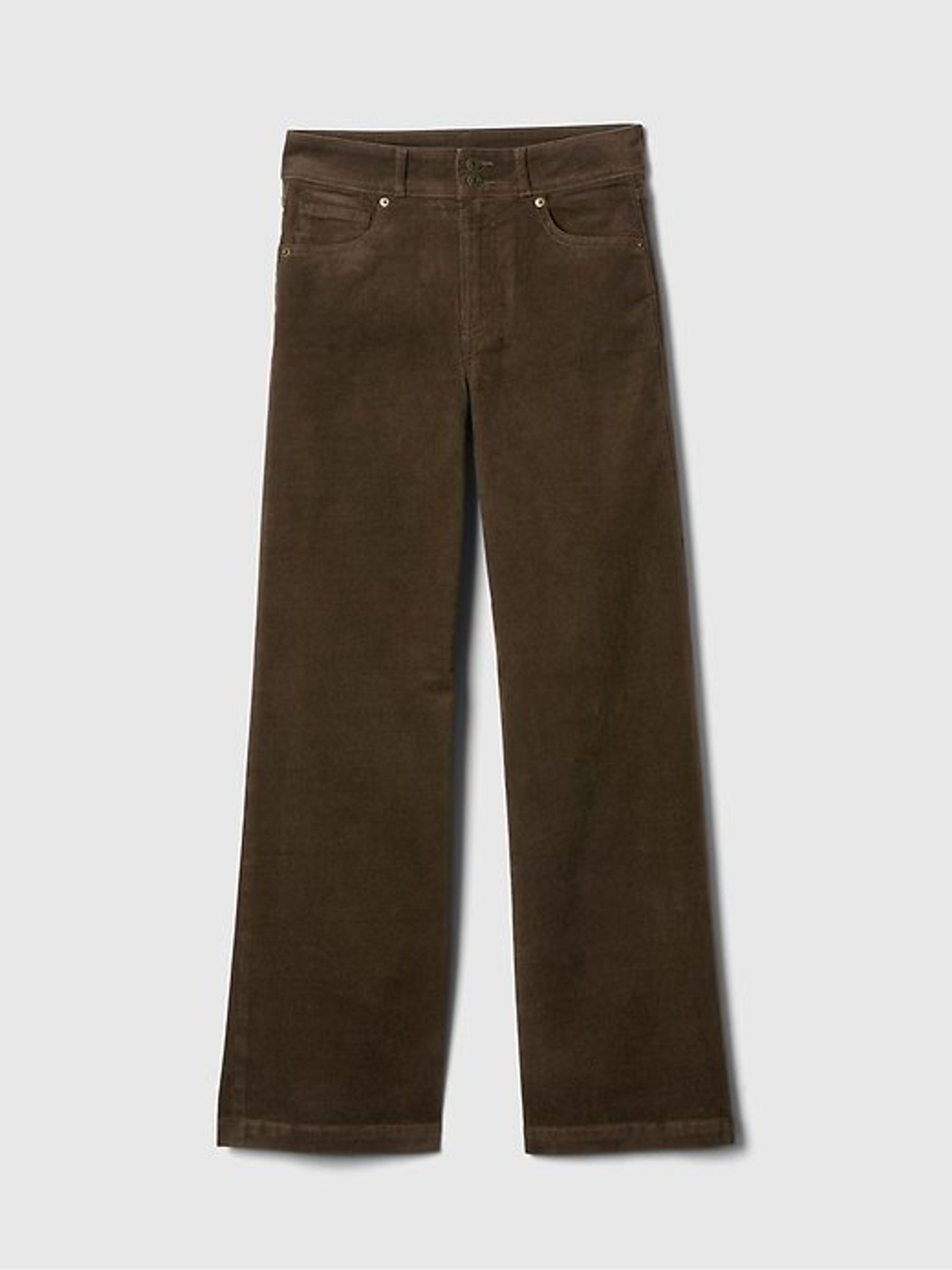 Brown High Waisted Corduroy Stride Wide-Leg Jeans - Image 8 of 8