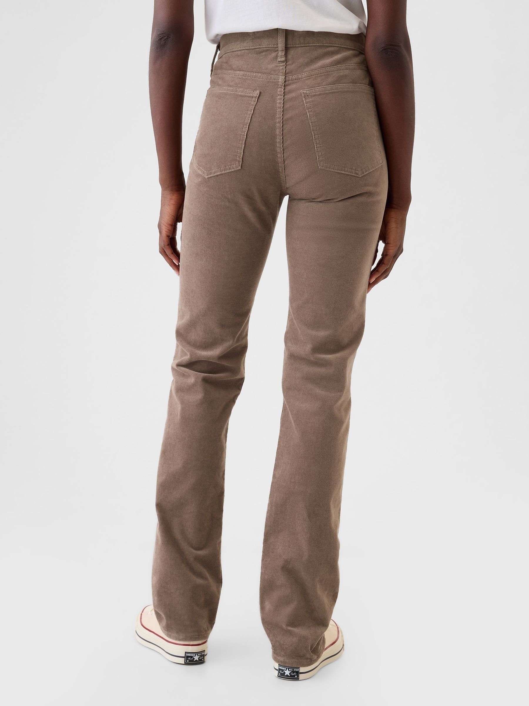 Light Brown High Waisted Corduroy 90s Straight Trousers - Image 3 of 6
