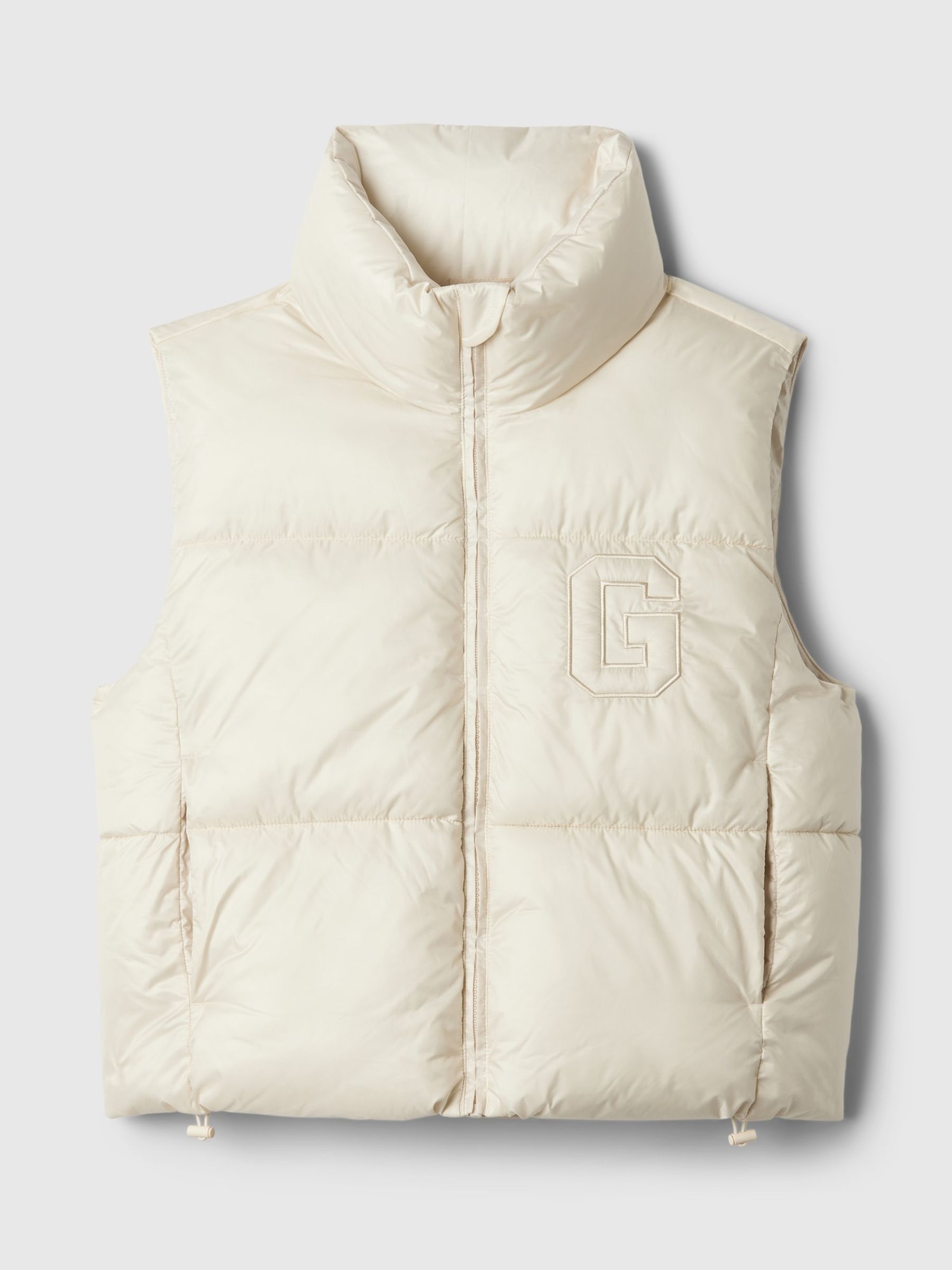 Cream Logo Cropped Puffer Gilet Jacket - Image 5 of 5