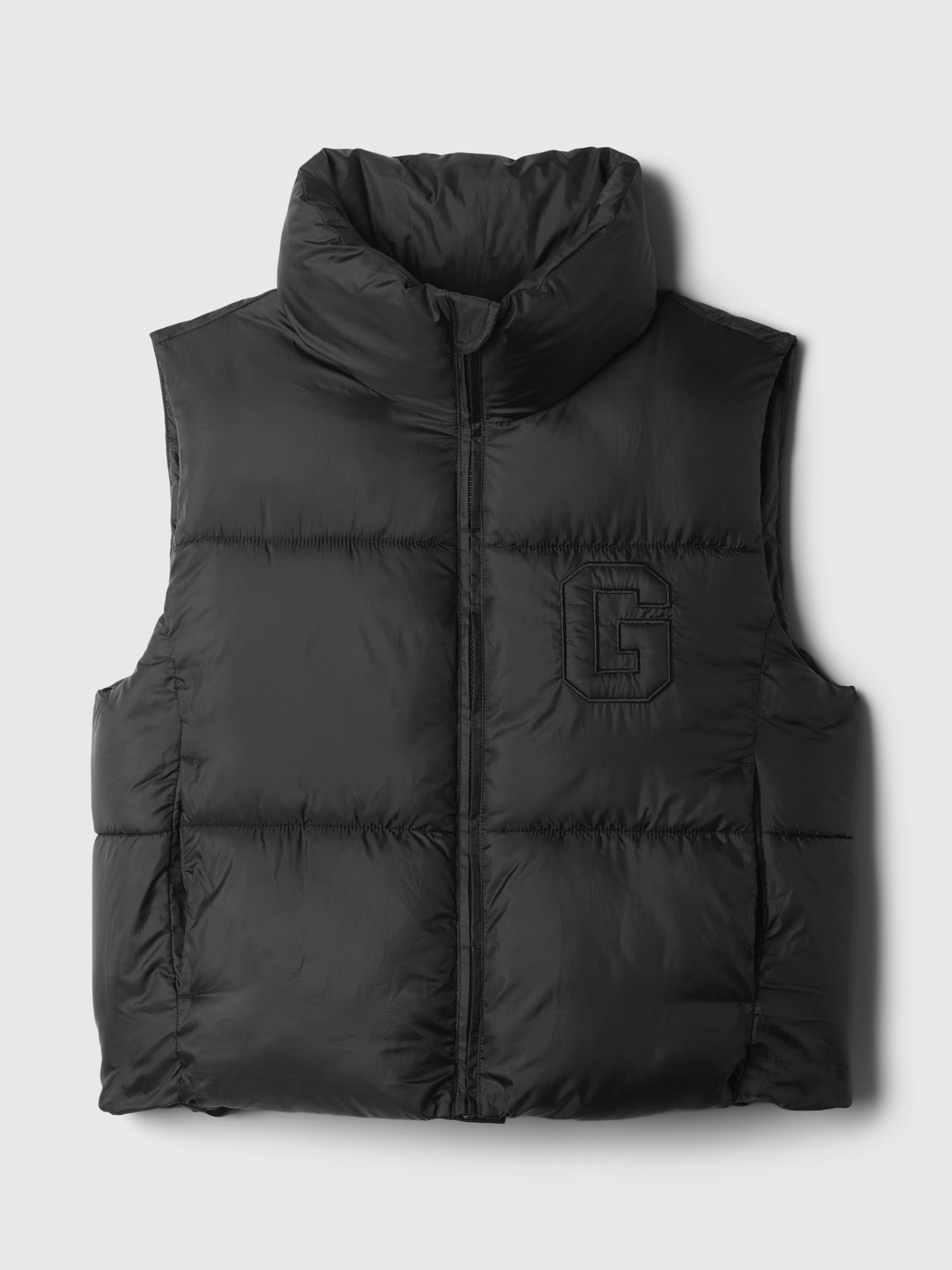 Black Logo Cropped Puffer Gilet Jacket - Image 5 of 5
