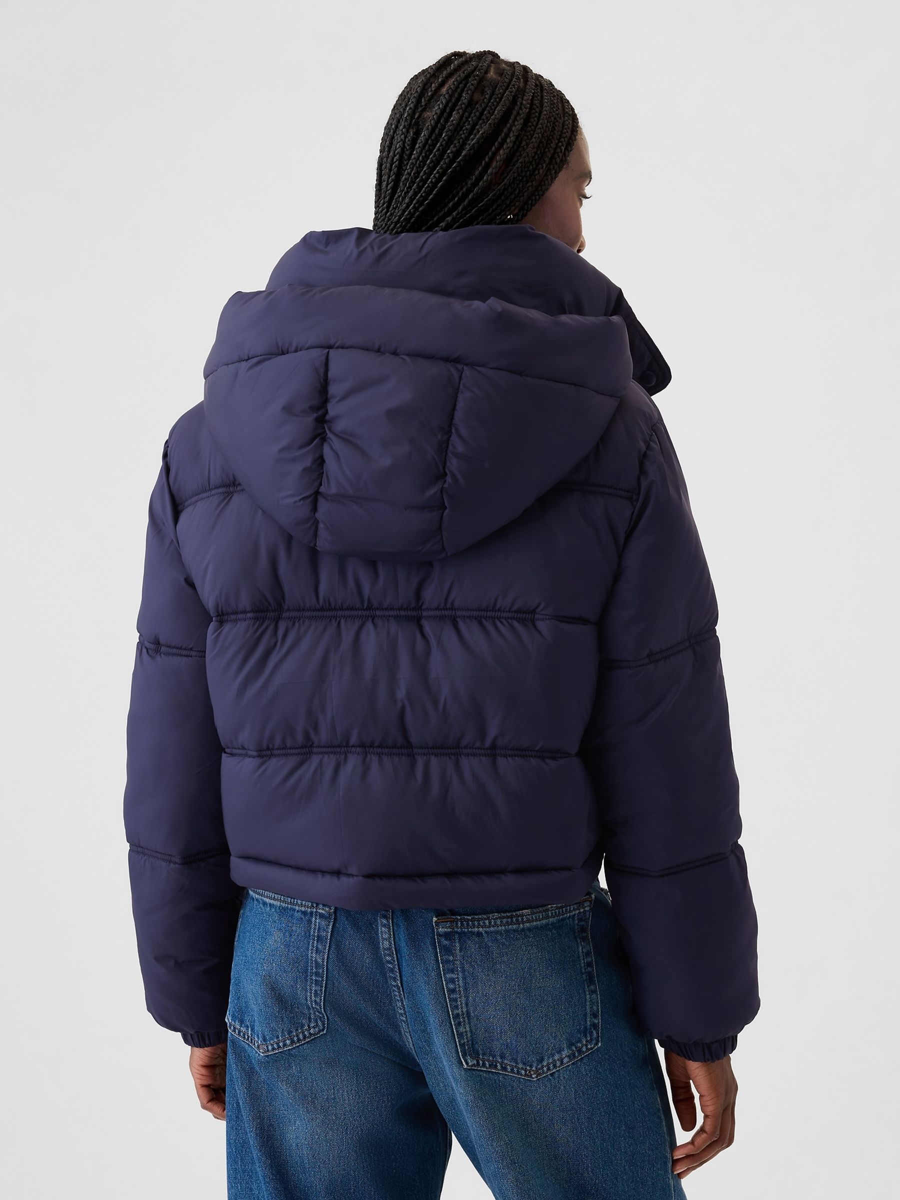 Navy Blue Logo Heavyweight Puffer Coat - Image 5 of 6
