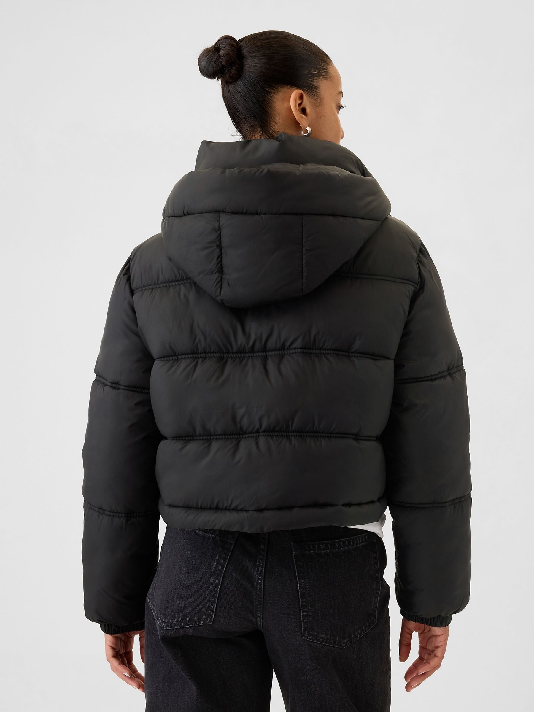 Black Logo Heavyweight Puffer Coat - Image 2 of 6
