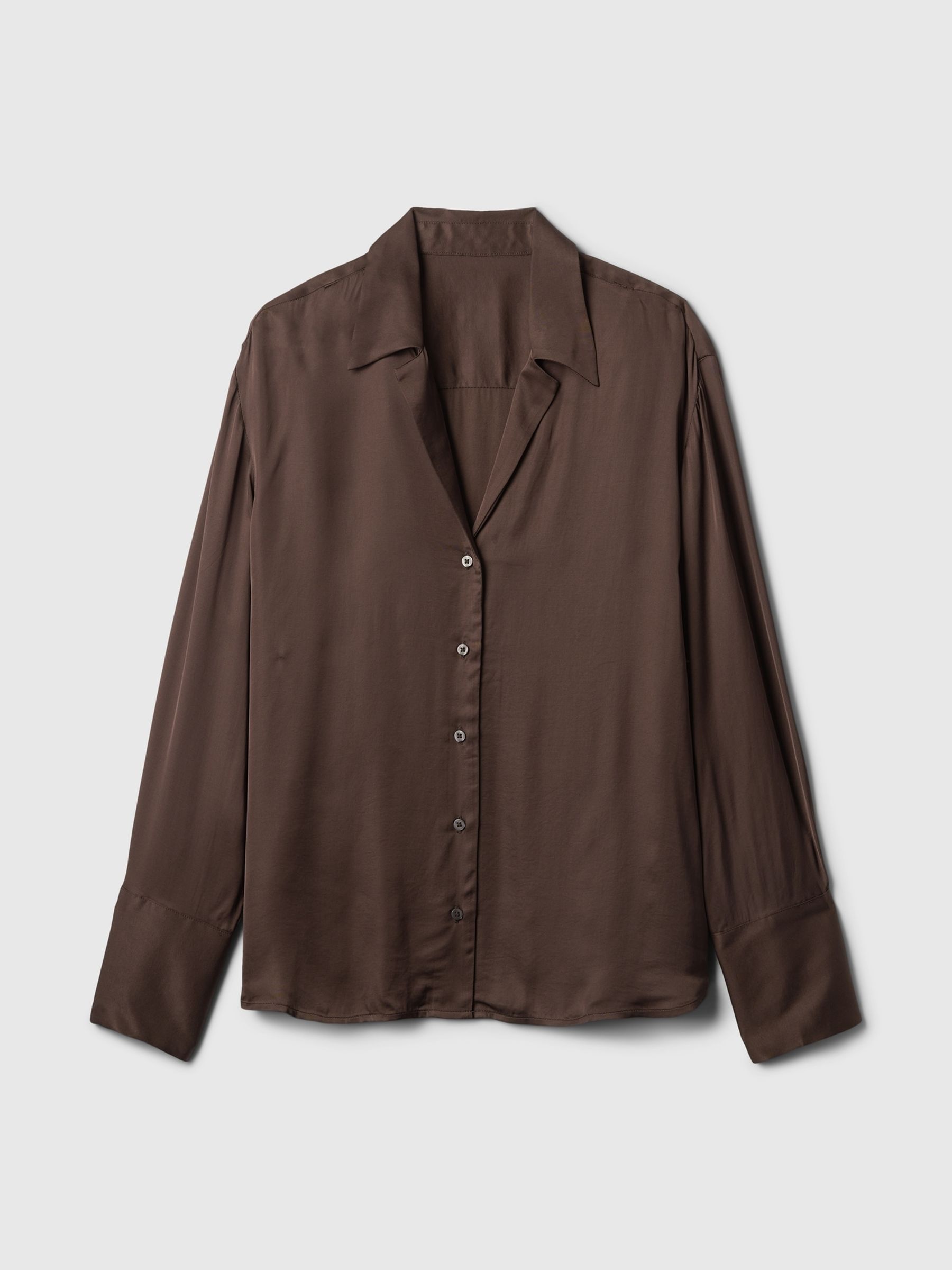 Brown Satin Perfect Shirt - Image 4 of 5