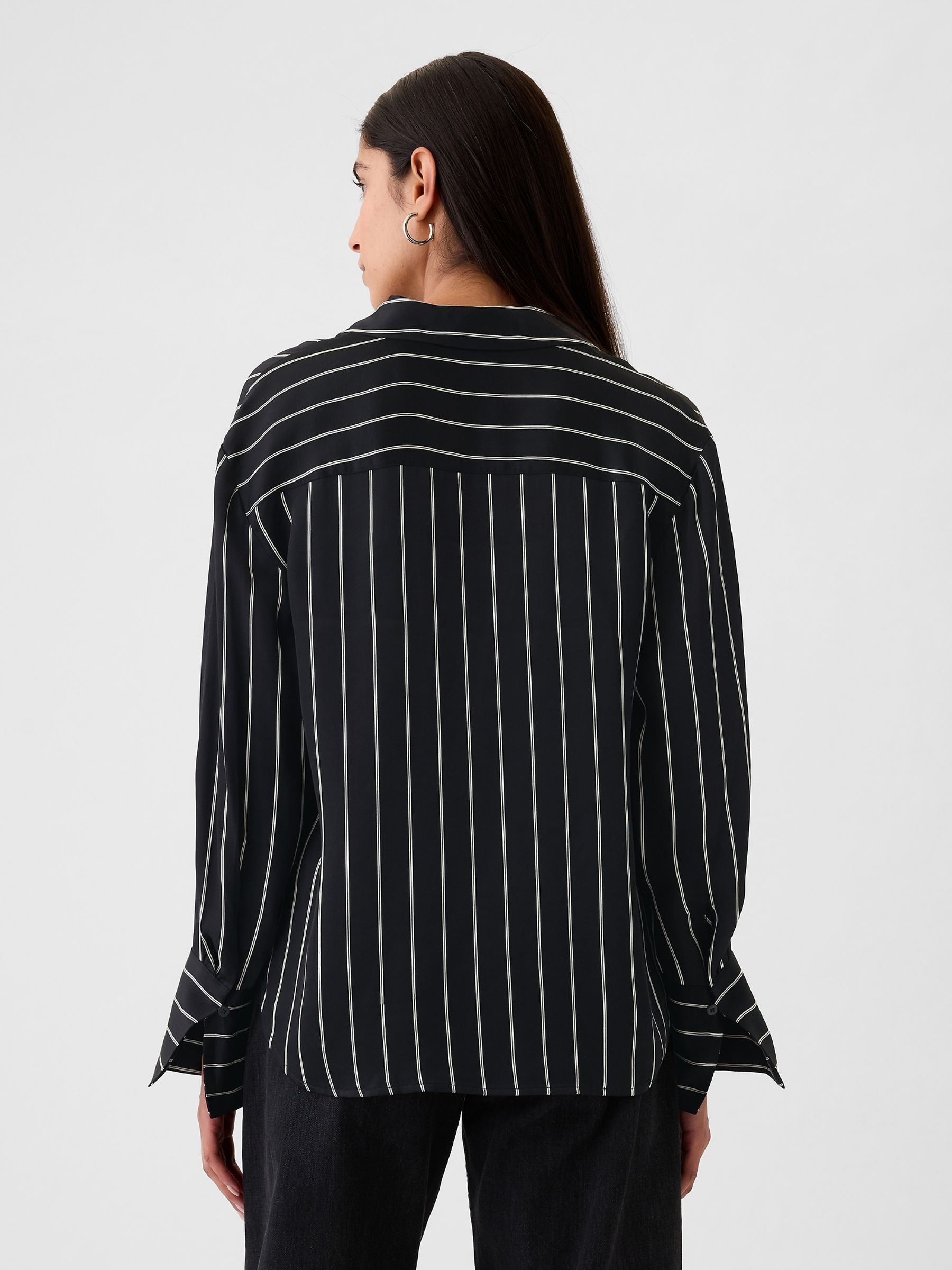Black Satin Perfect Shirt - Image 2 of 5