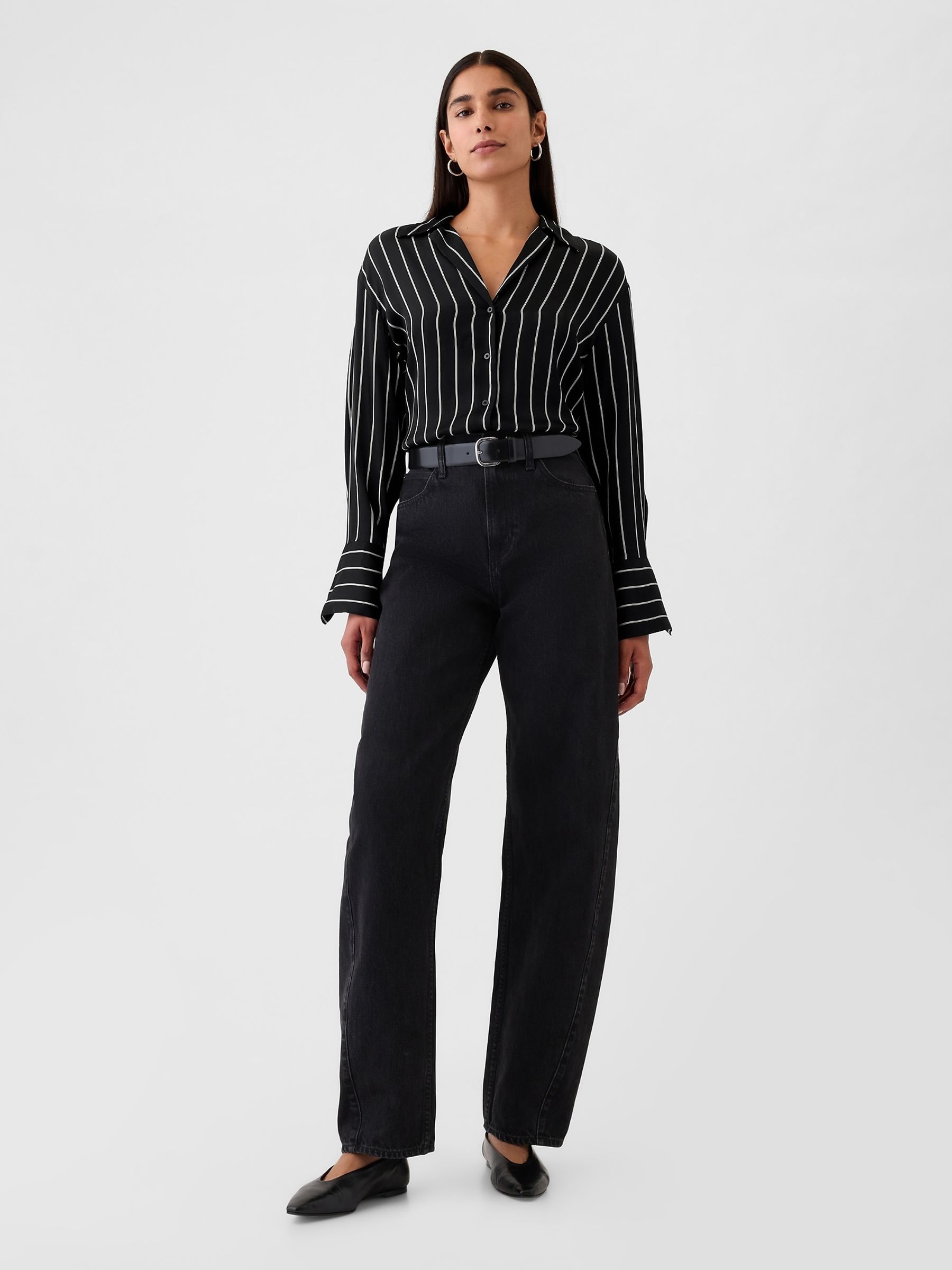 Black Satin Perfect Shirt - Image 3 of 5