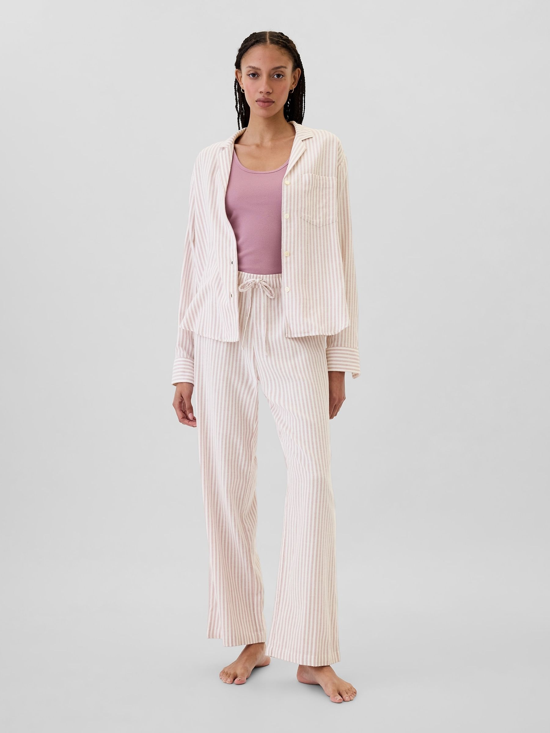 Pink Stripe Relaxed Pyjama Bottoms - Image 1 of 4