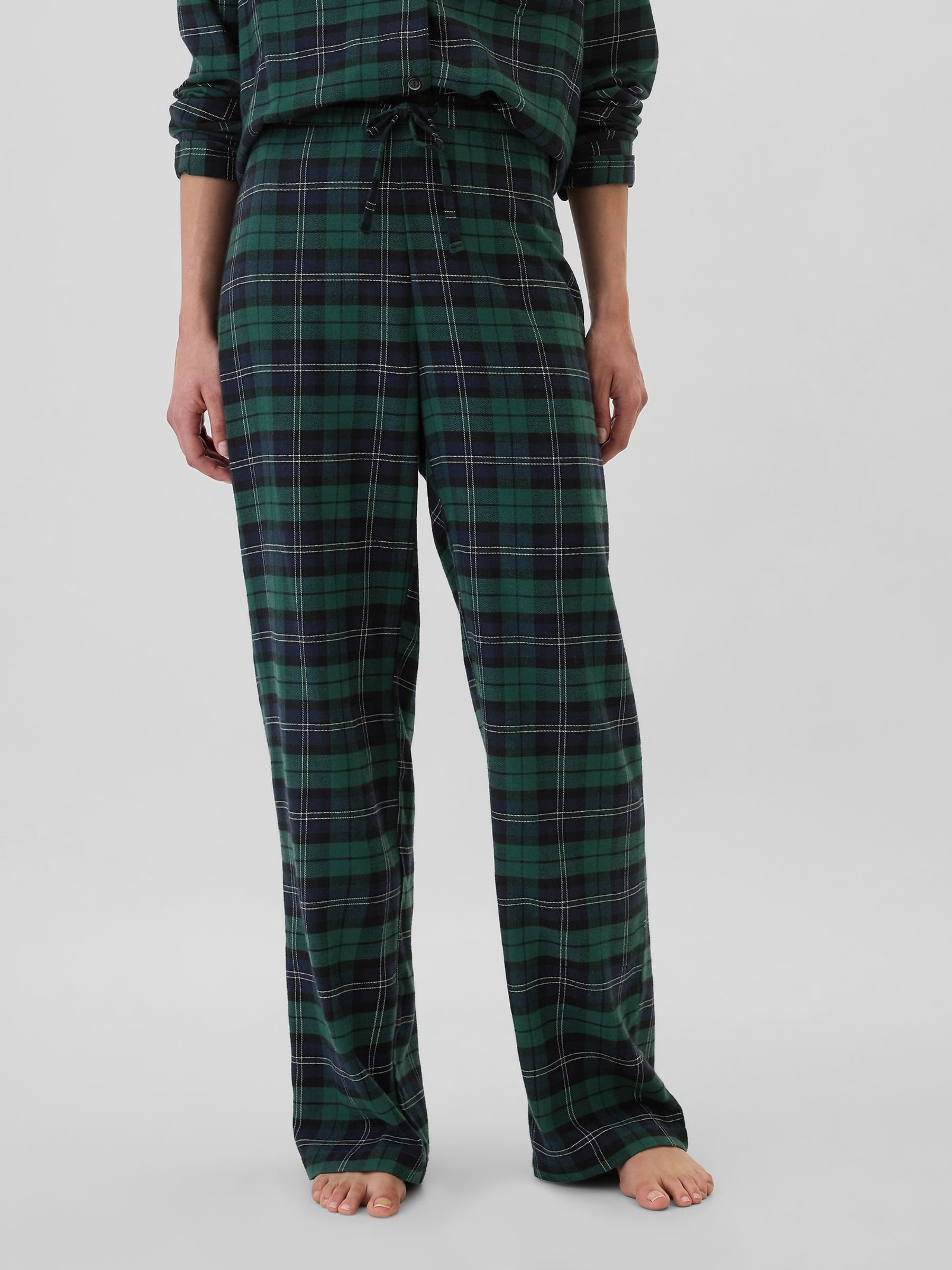 Green Matching Family Christmas 100% Cotton Relaxed Flannel Pyjama Bottoms - Image 3 of 5