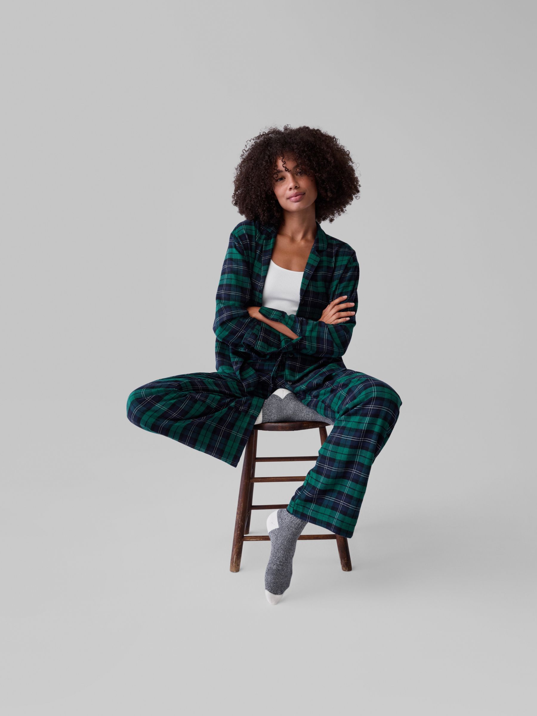 Green Matching Family Christmas 100% Cotton Relaxed Flannel Pyjama Bottoms - Image 4 of 5