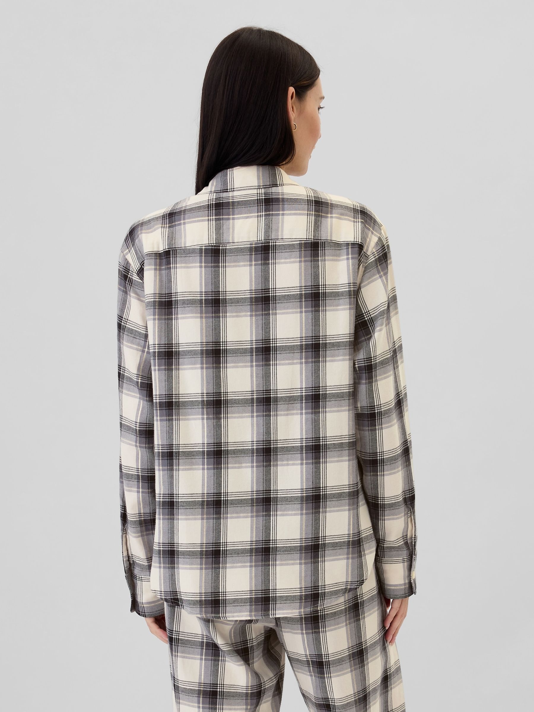 Cream Matching Family Christmas Relaxed Flannel Pyjama Shirt - Image 2 of 4