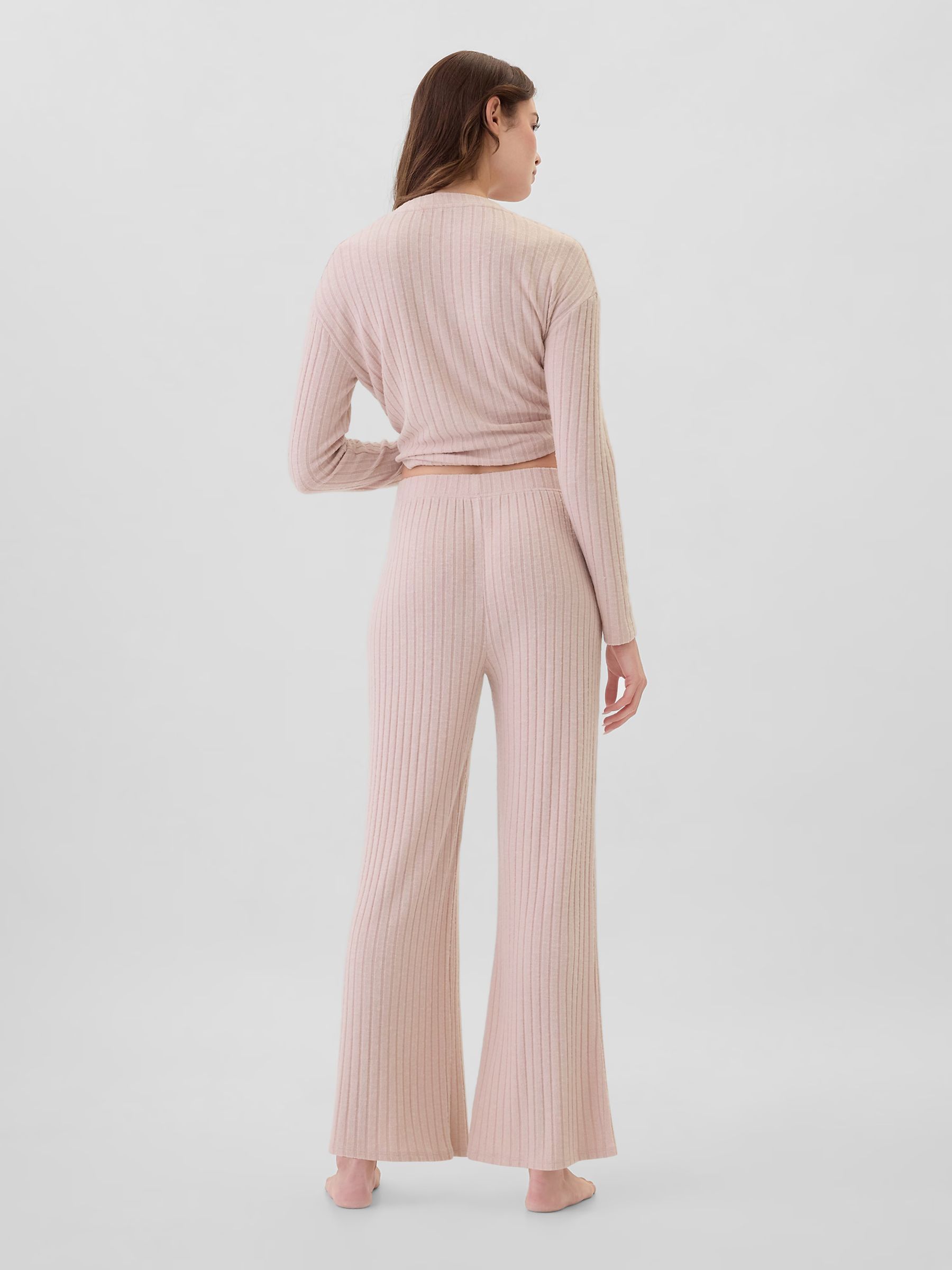 Pink Relaxed Ribbed Wide-Leg Pyjama Bottoms - Image 2 of 4