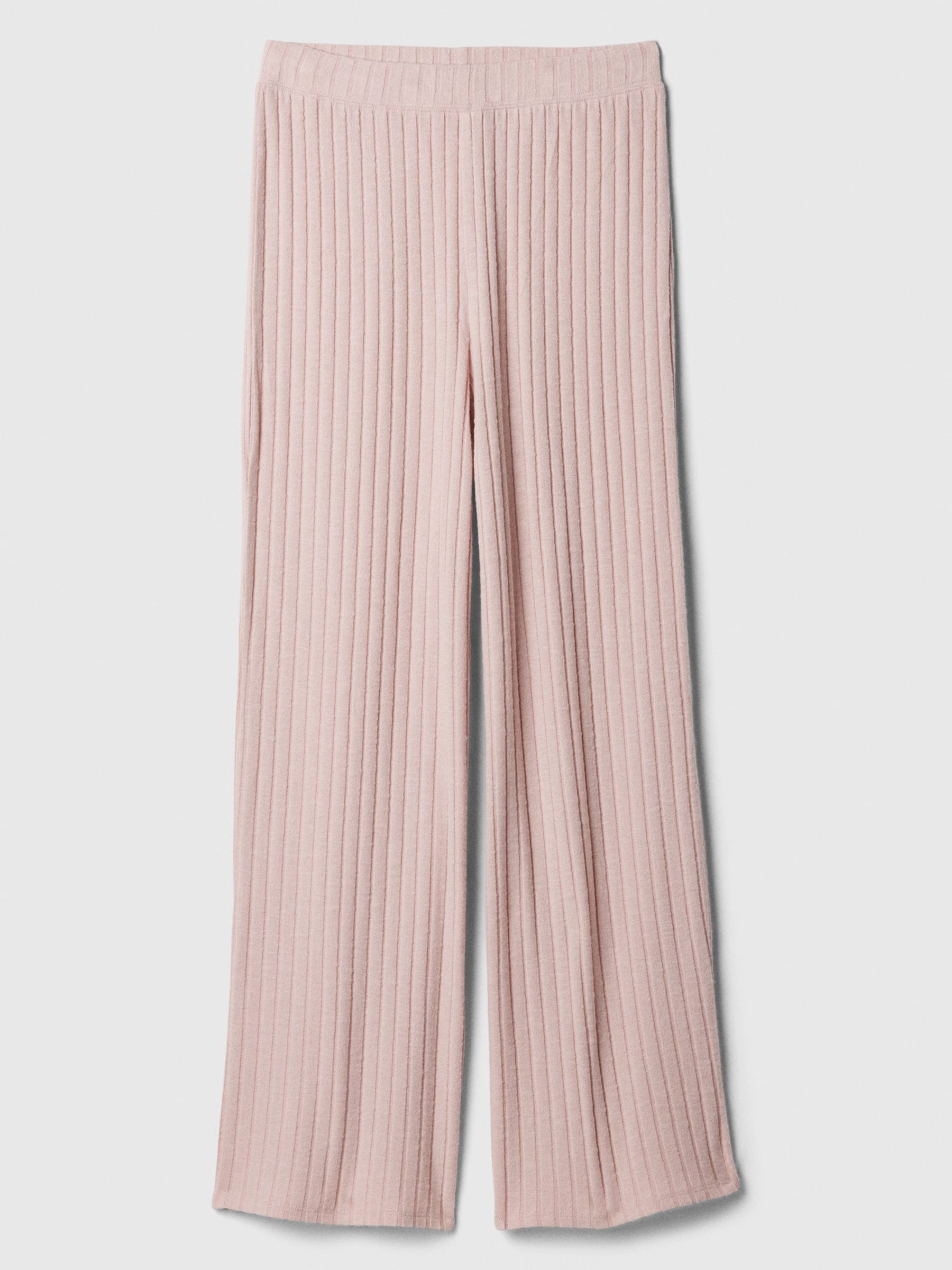 Pink Relaxed Ribbed Wide-Leg Pyjama Bottoms - Image 4 of 4