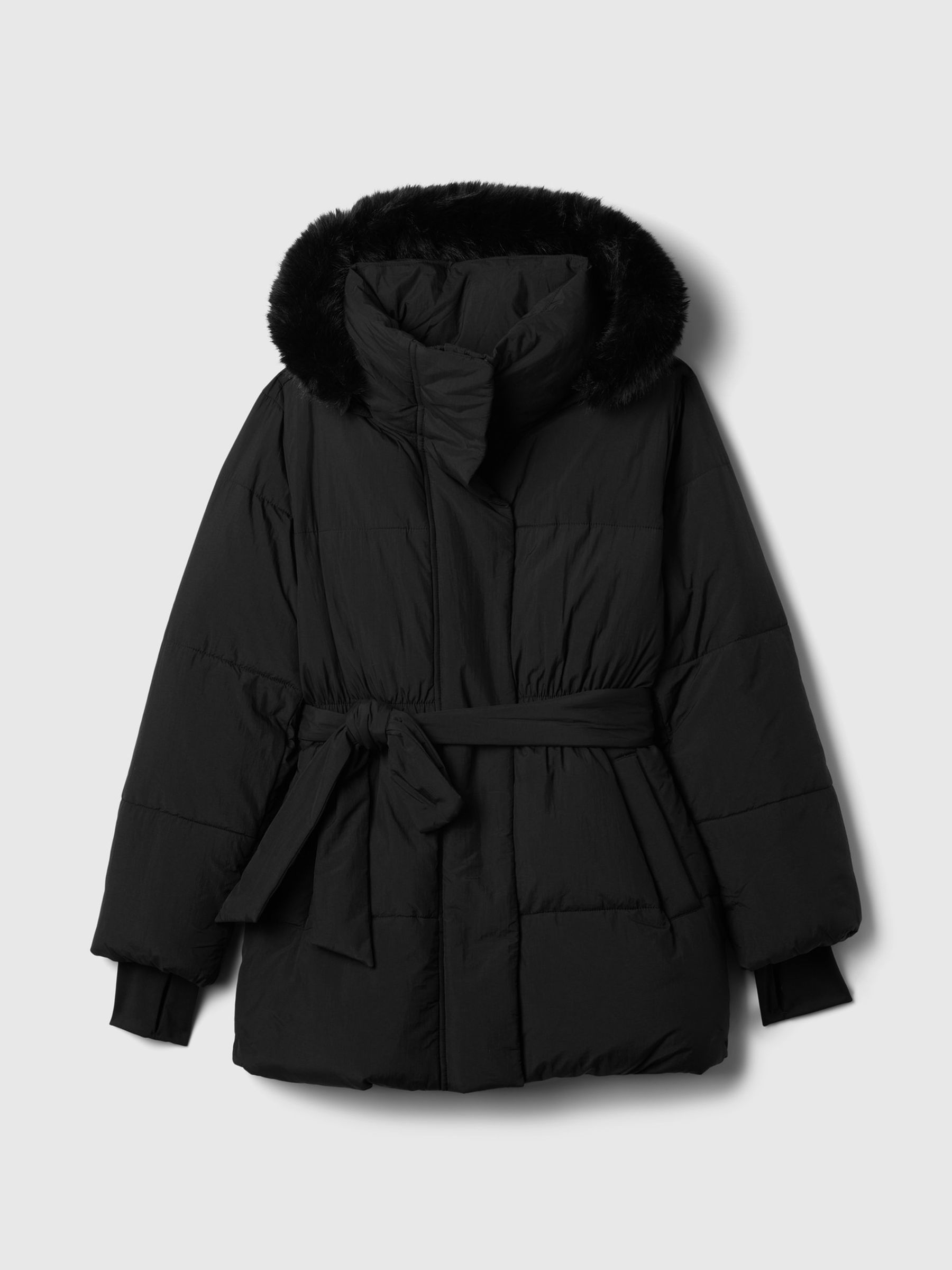 Black Oversized Puffer Coat - Image 5 of 6