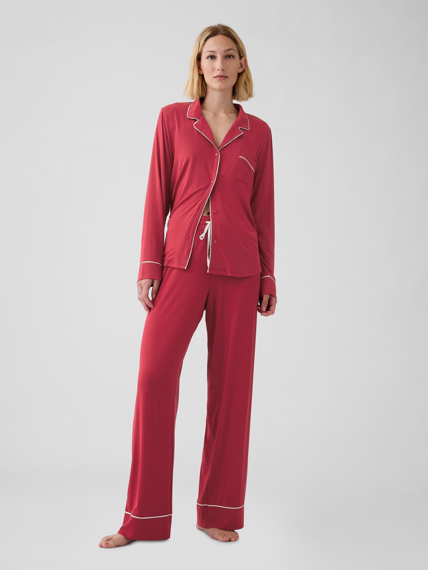 Red Modal Pyjama Bottoms - Image 1 of 4