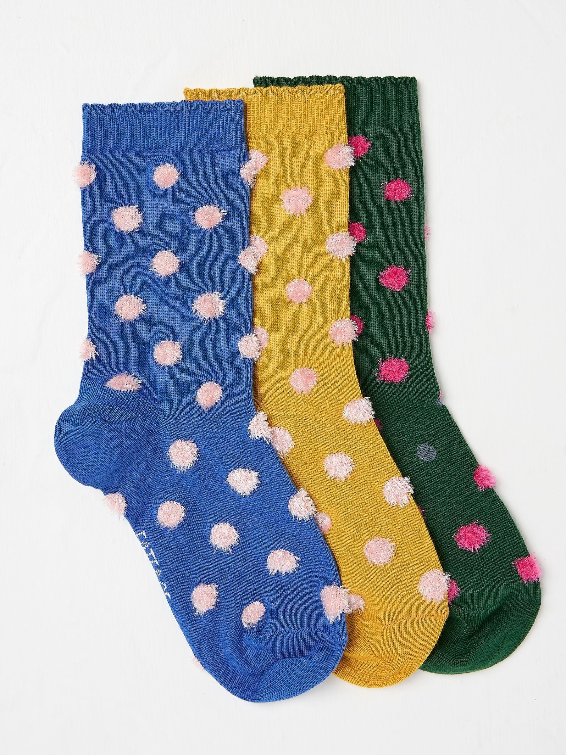 Multi Womens Fluffy Spot Socks 3 Pack - Image 1 of 2 Multi Womens Fluffy Spot Socks 3 Pack - Image 1 of 2