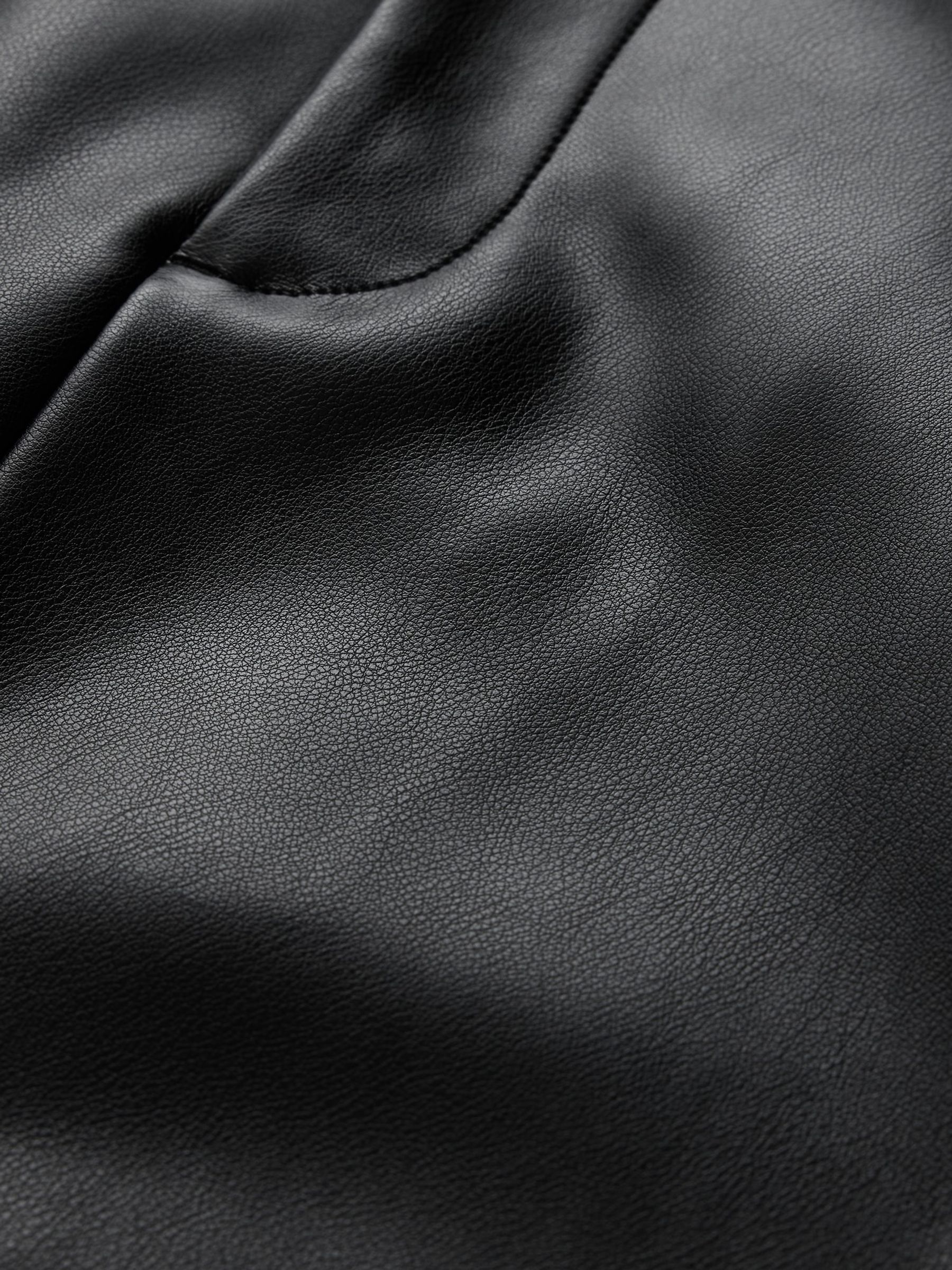 Black Faux Leather Cargo Midi Skirt - Image 5 of 5