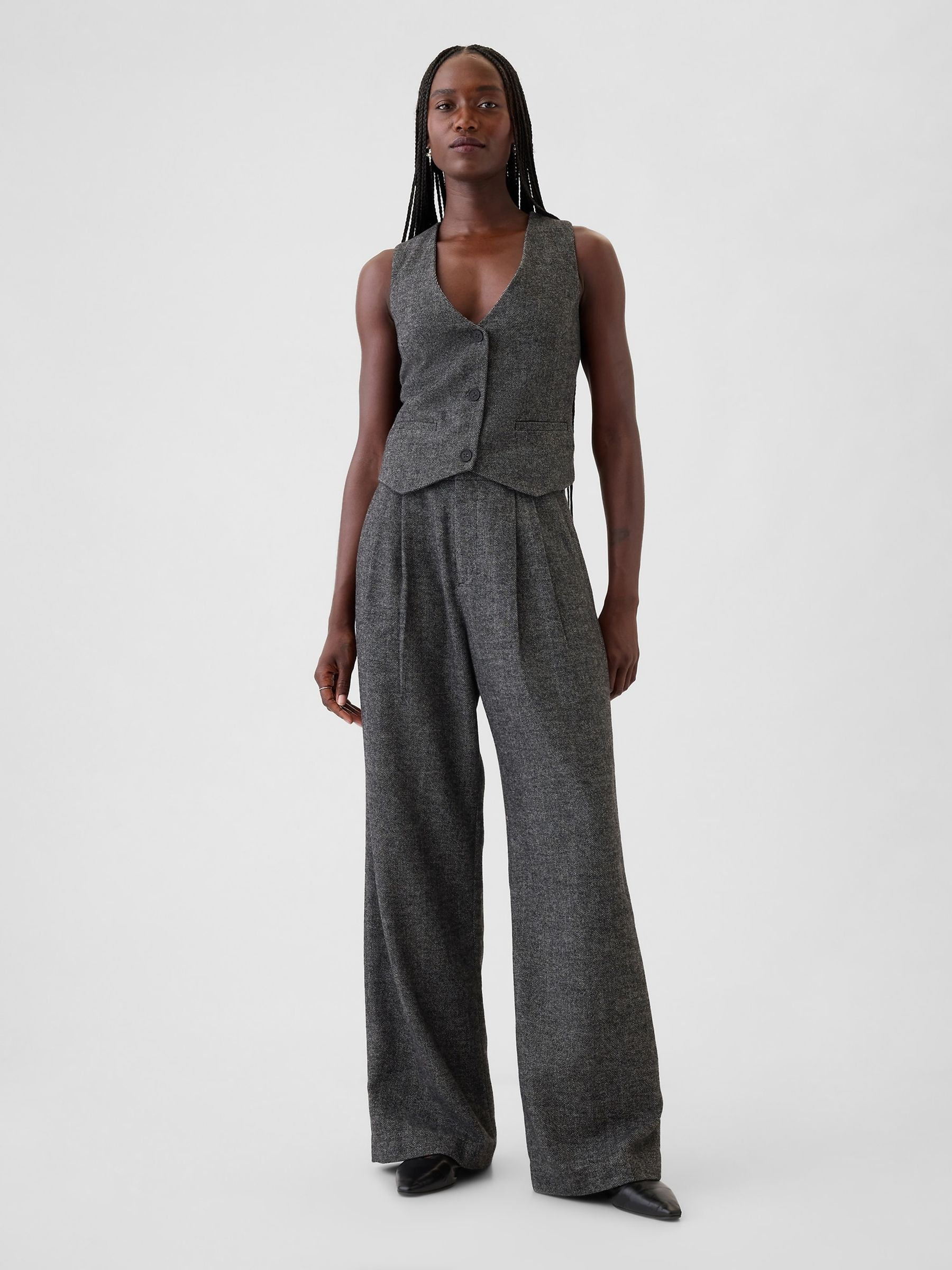 Grey Cropped Waistcoat - Image 3 of 5