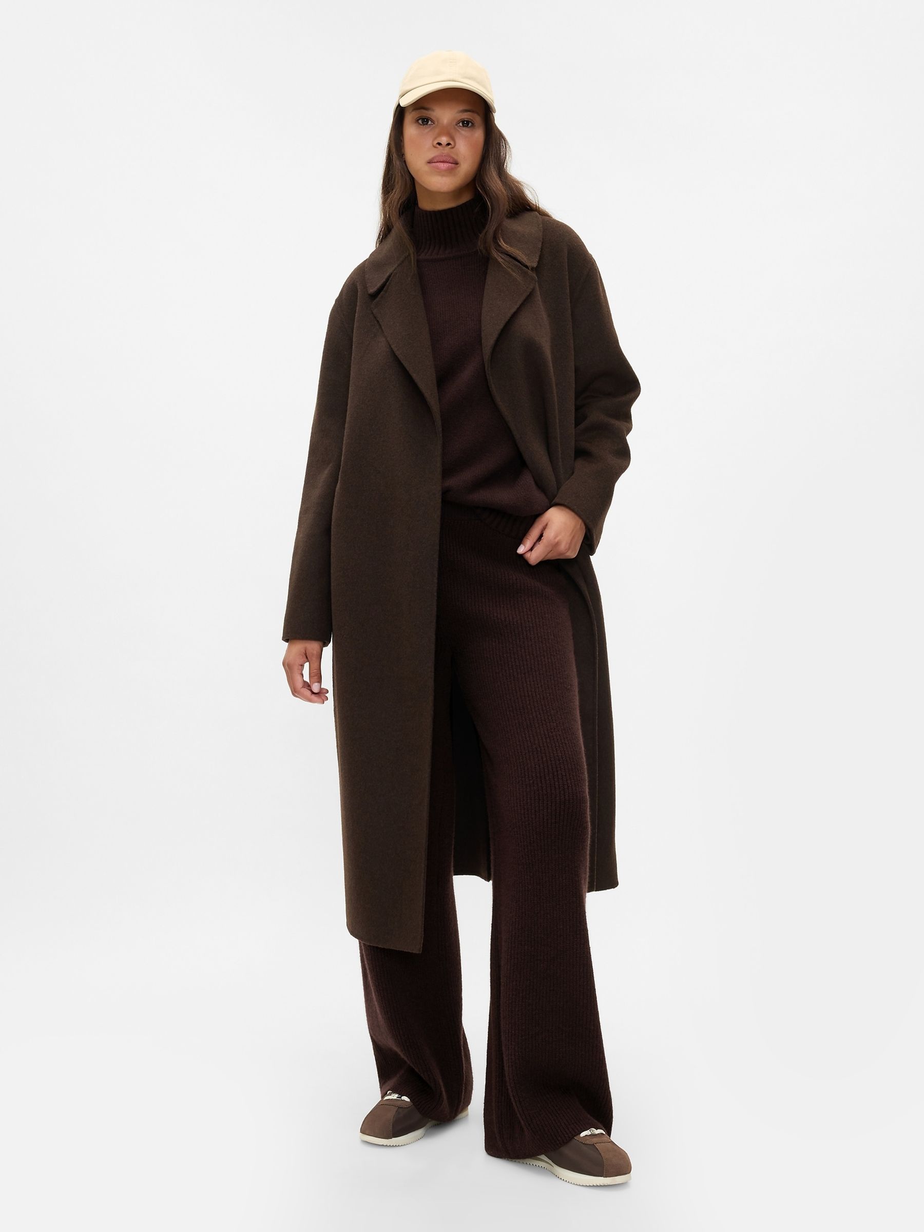 Brown CashSoft Shaker-Stitch Knit Trousers | Gap