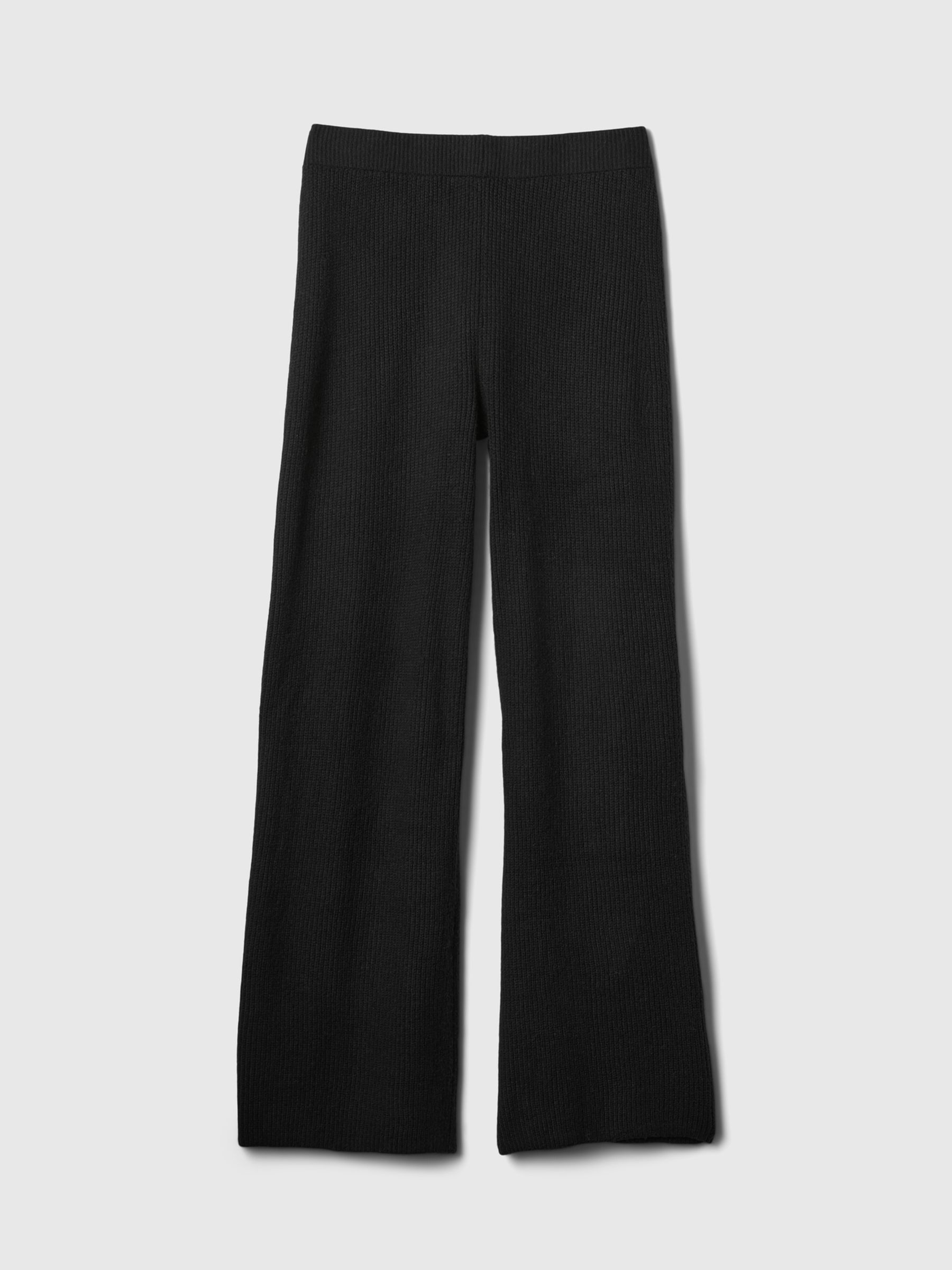 Black CashSoft Shaker-Stitch Knit Trousers - Image 5 of 5