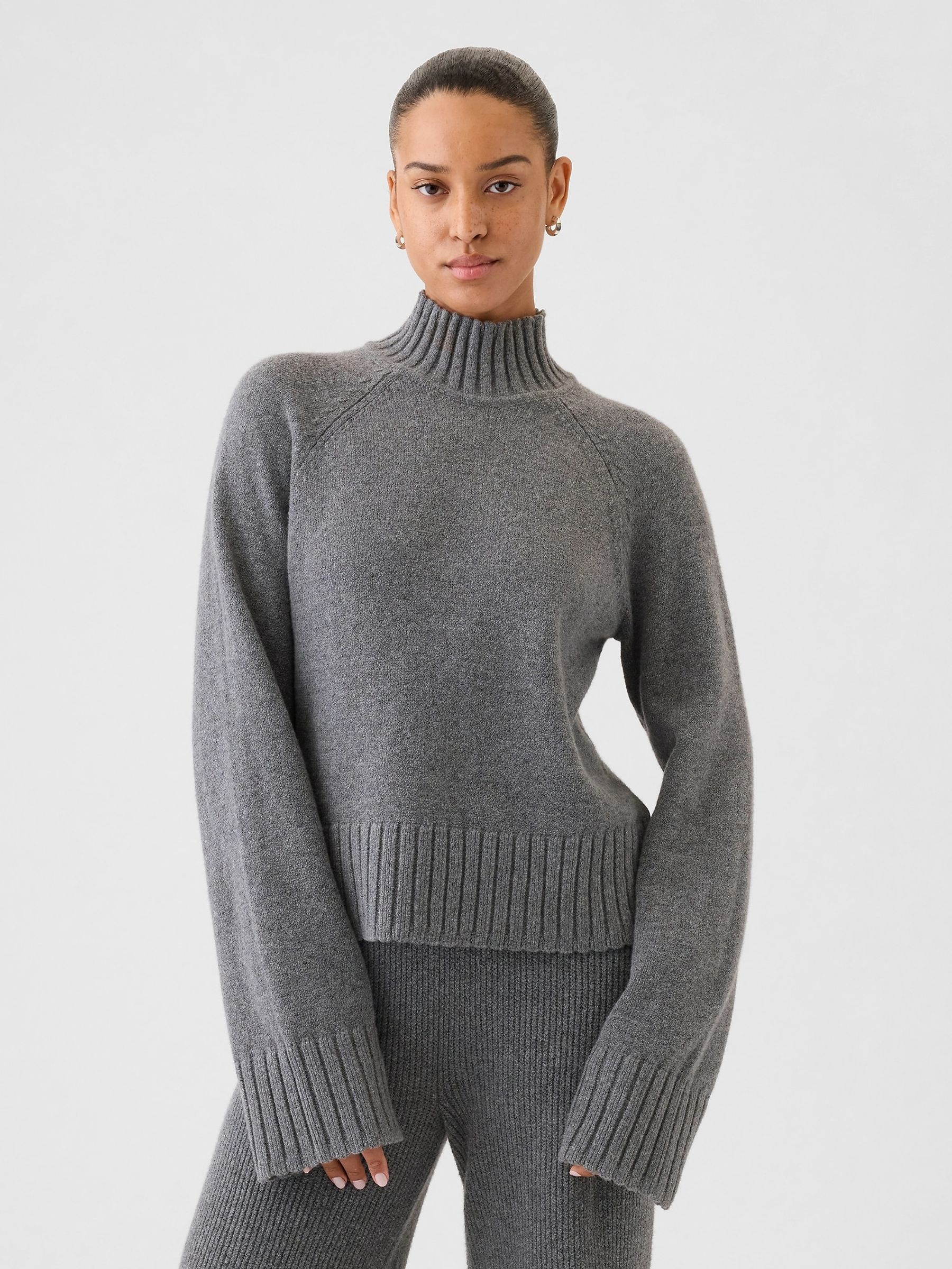 Grey CashSoft Turtle Neck Jumper - Image 1 of 5