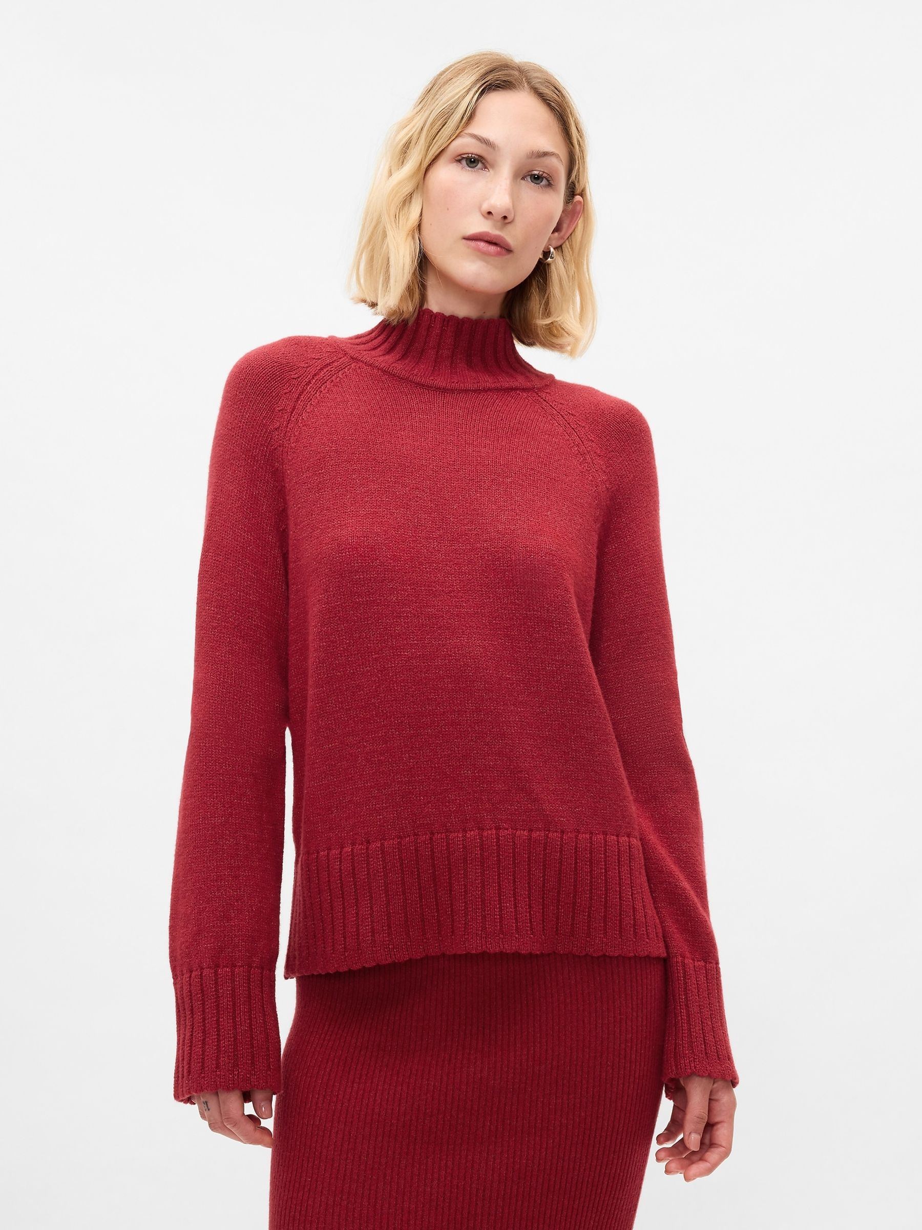 Burgundy Red CashSoft Turtle Neck Jumper - Image 2 of 5