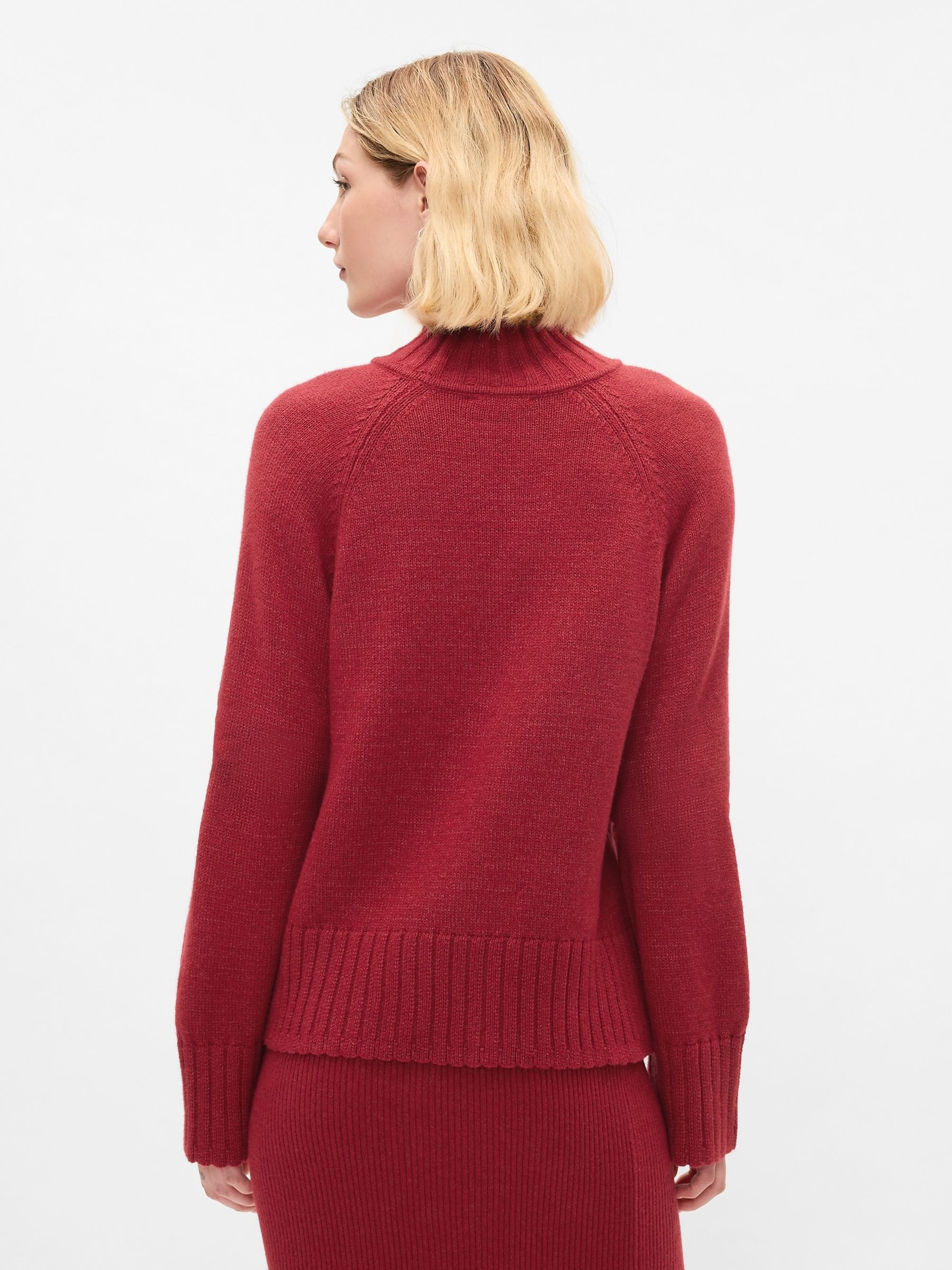 Burgundy Red CashSoft Turtle Neck Jumper - Image 3 of 5