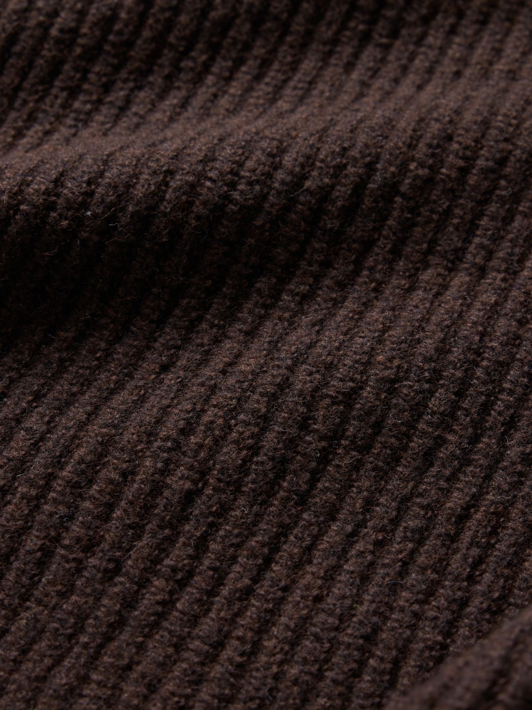 Brown CashSoft Oversized Shaker-Stitch Crew Neck Jumper - Image 5 of 5